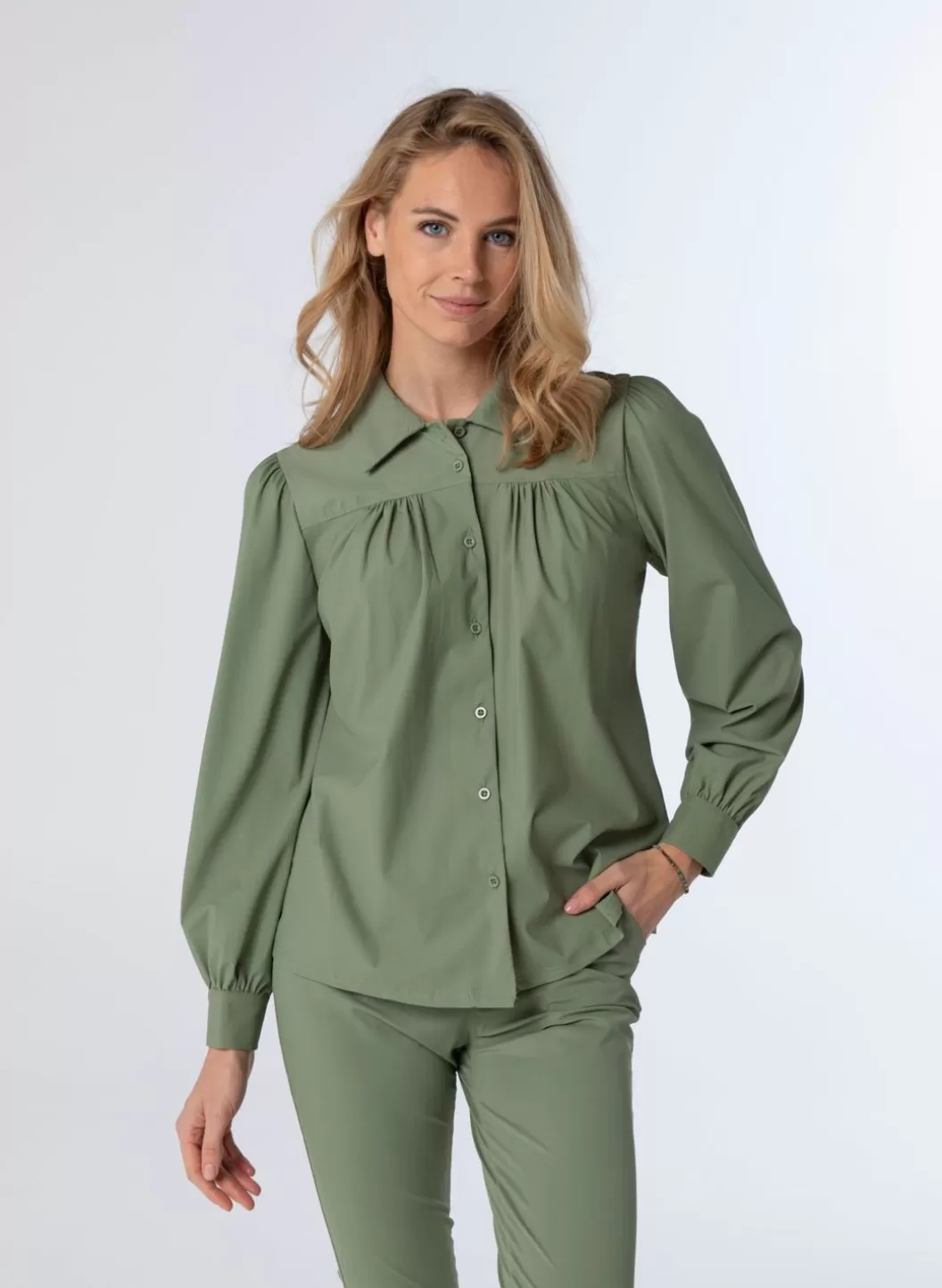 Blouses-Norah Blouse Grijs Groen