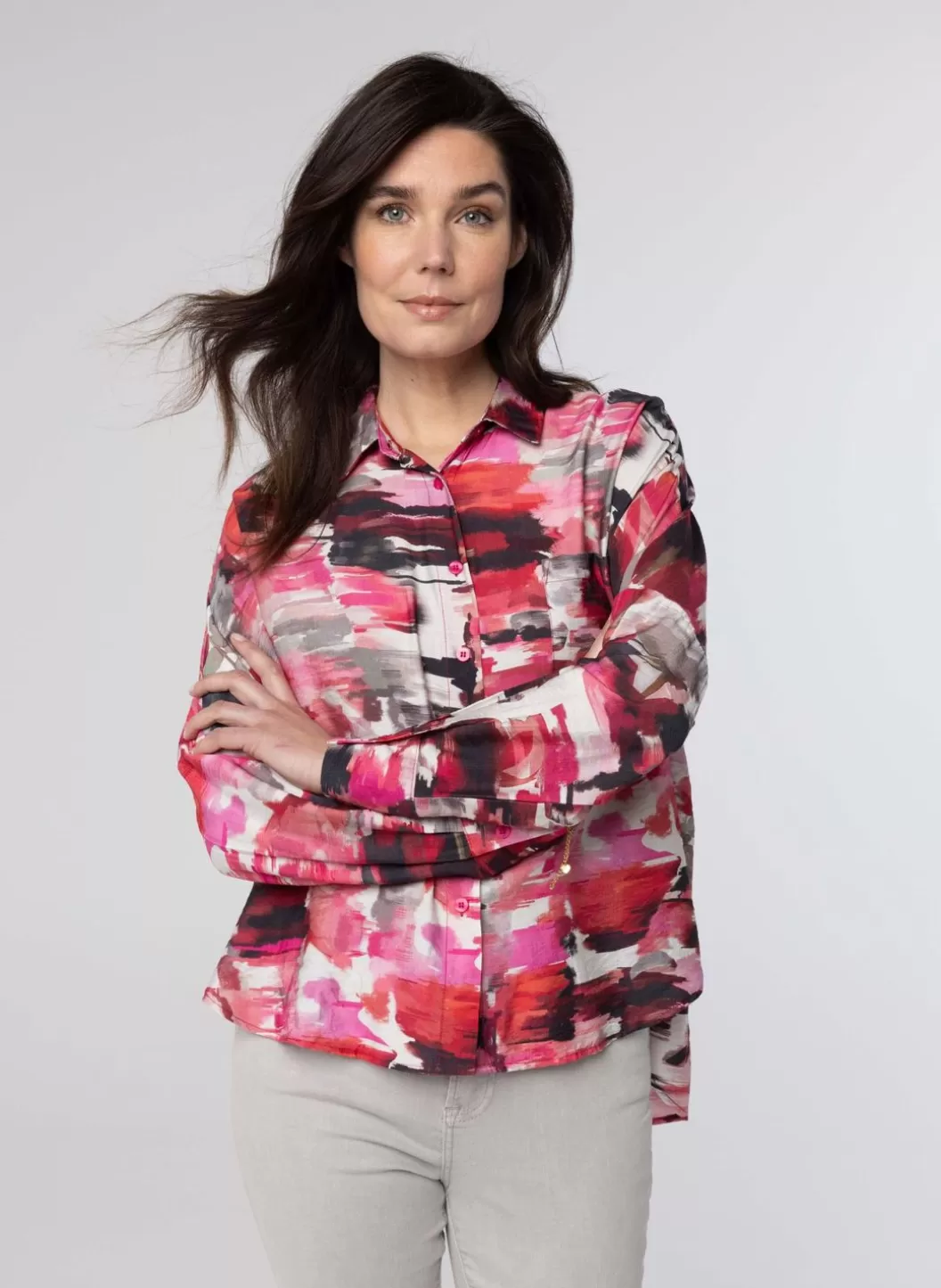 Blouses-Norah Blouse Meerkleurig Roze