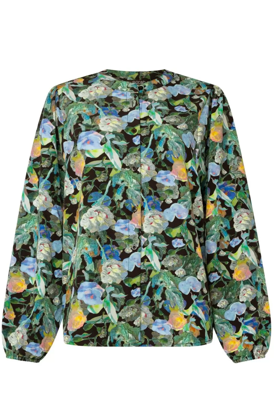 Blouses-Norah Blouse Met Bloemenprint Zwart