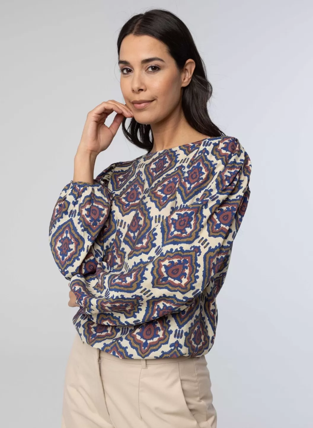 Blouses-Norah Blouse Met Pofmouwen Blauw