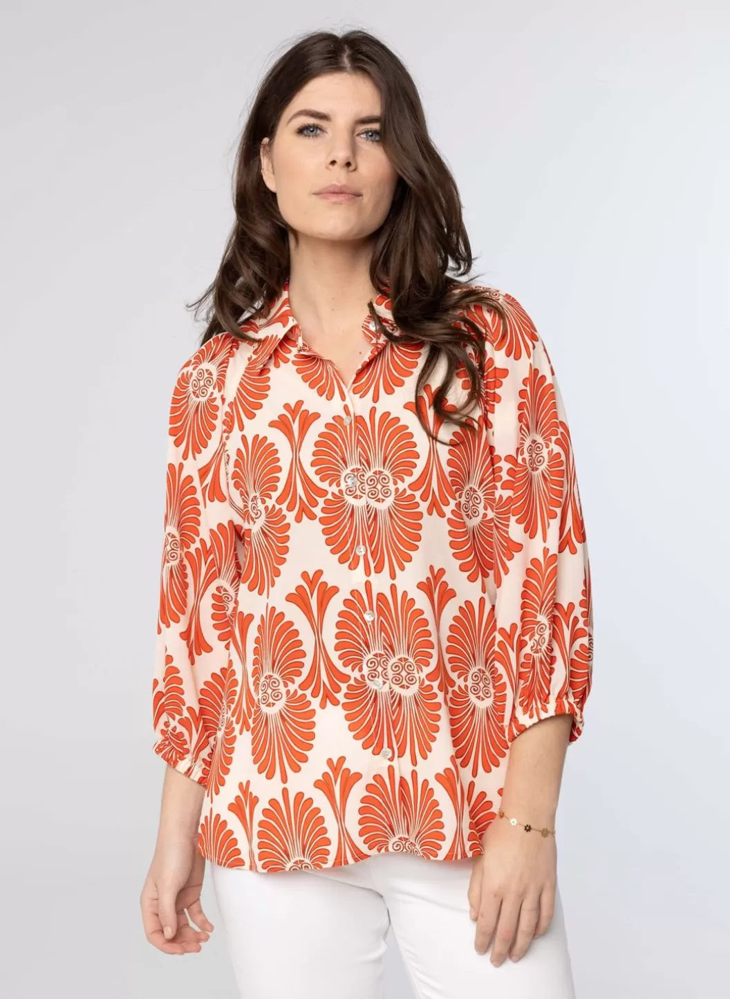 Blouses-Norah Blouse Met Print Oranje