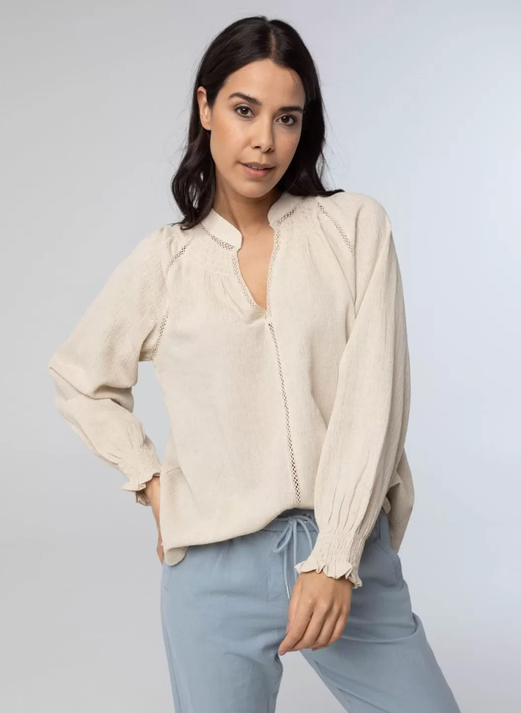 Blouses-Norah Blouse Zandkleur Beige