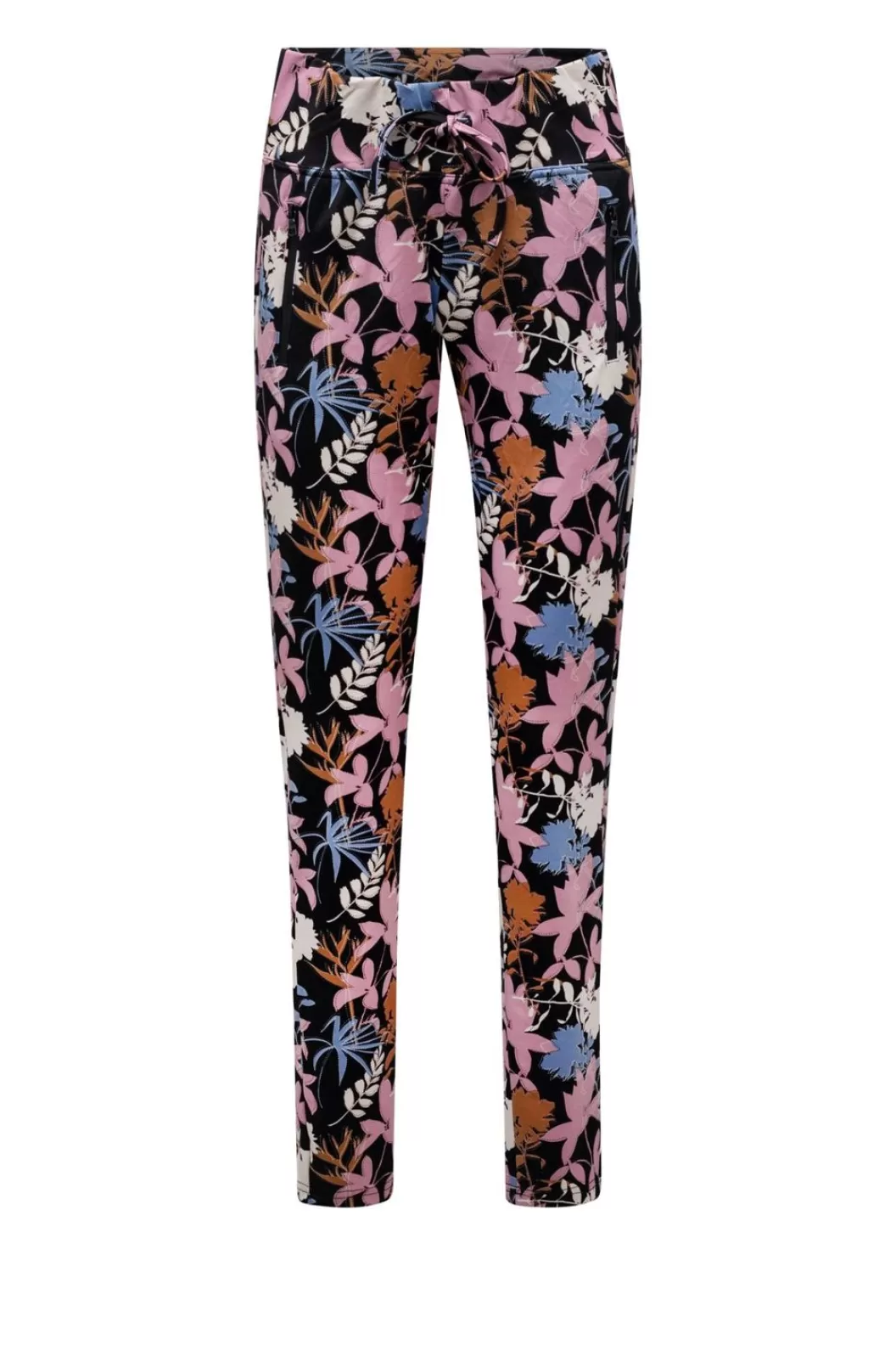 Broeken & Leggings-Norah Broek Met Bloemenprint Zwart