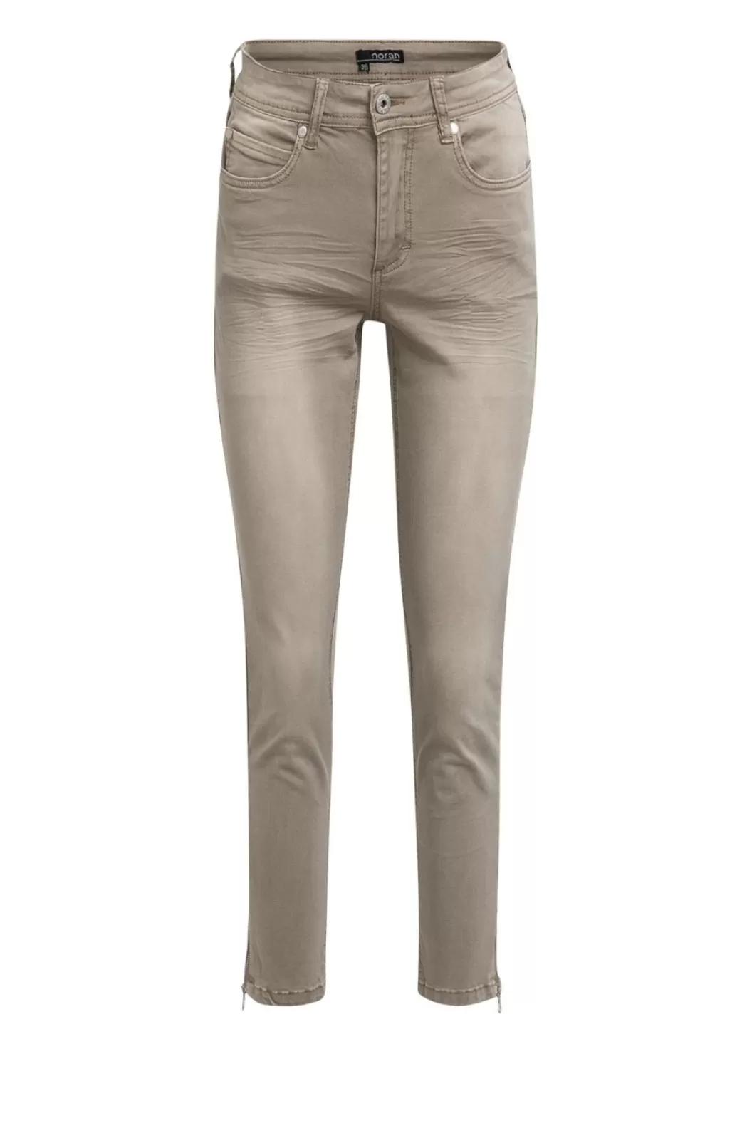 Broeken & Leggings-Norah Broek Van Katoenmix Beige