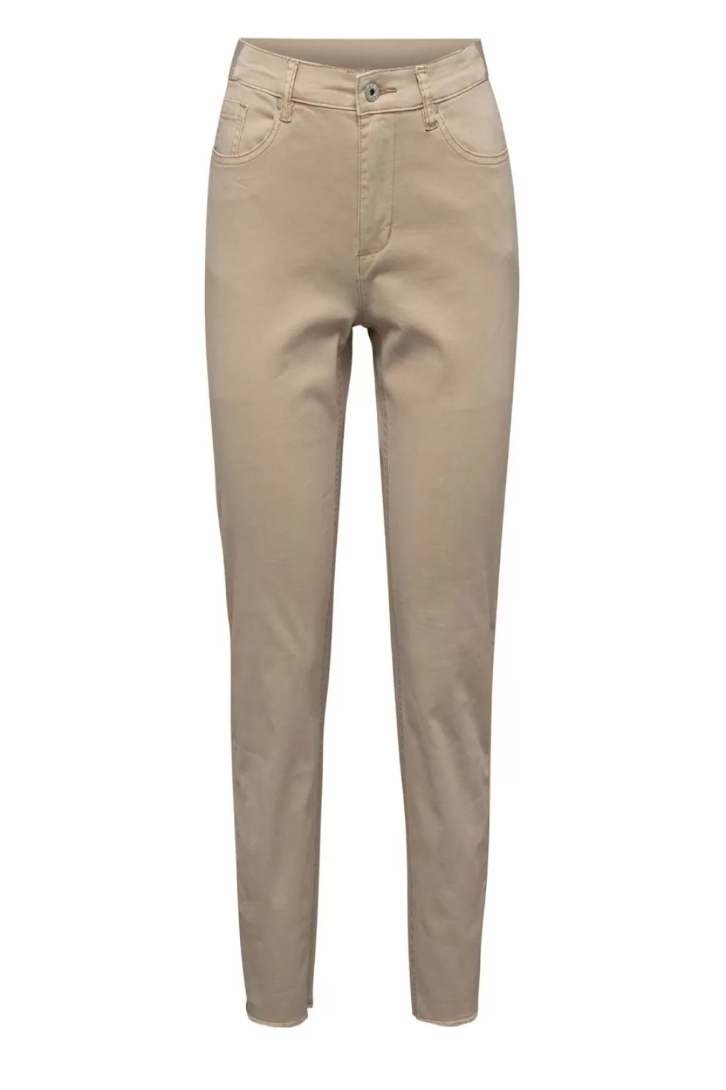 Broeken & Leggings-Norah Broek Van Katoenmix Beige