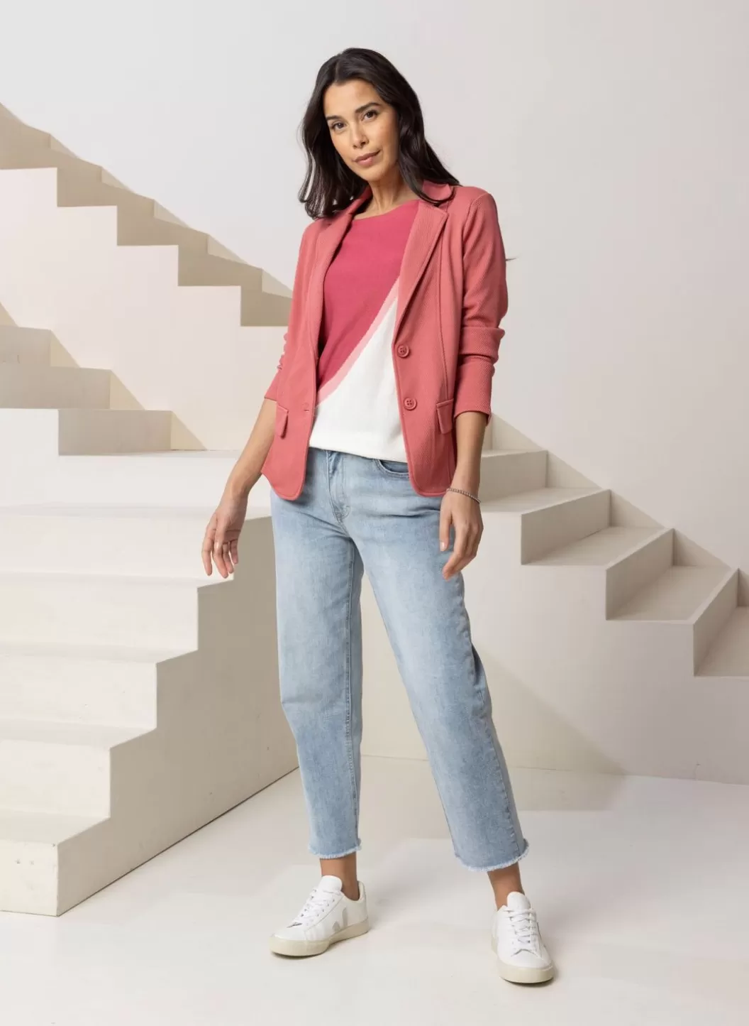 Jackets & Blazers-Norah Donker Blazer Roze