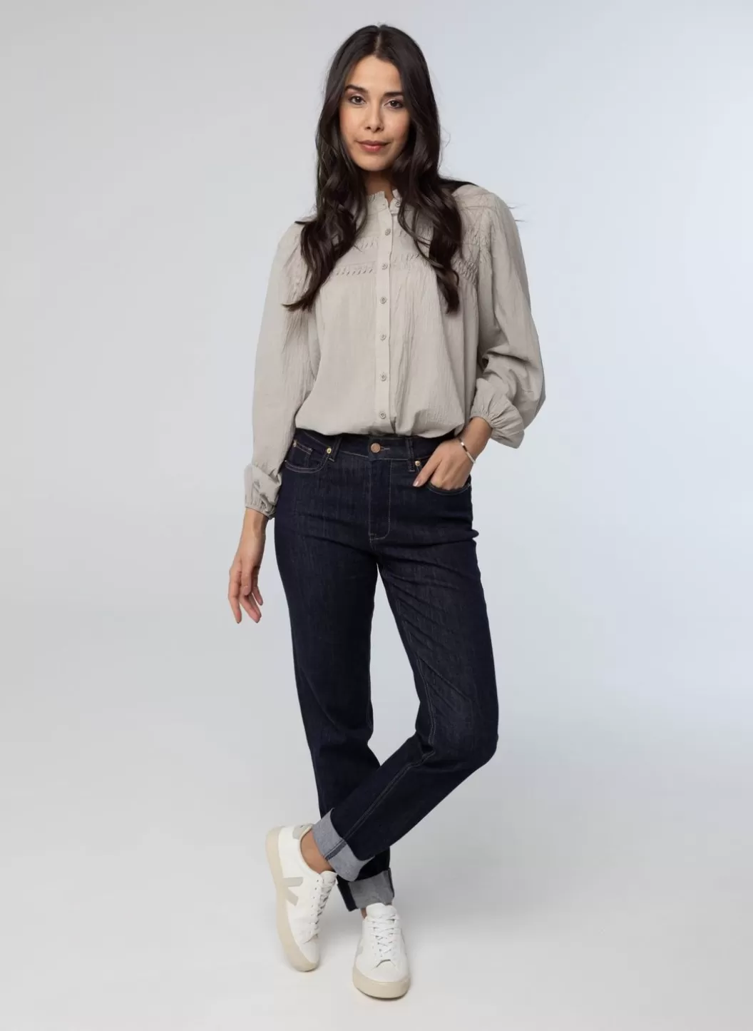 Broeken & Leggings-Norah Donker E Denim Jeans Blauw