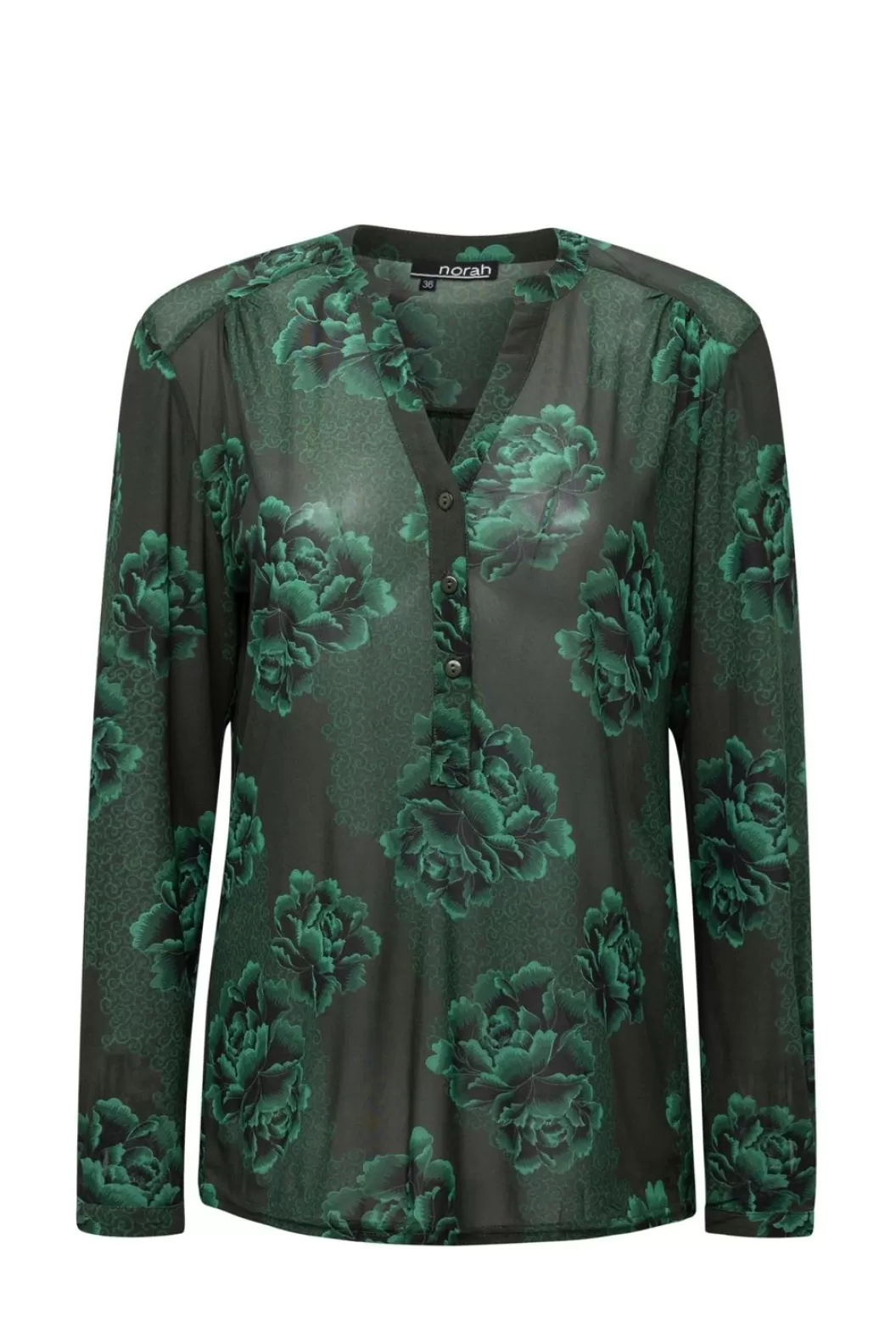 Blouses-Norah Doorzichtige Blouse Groen