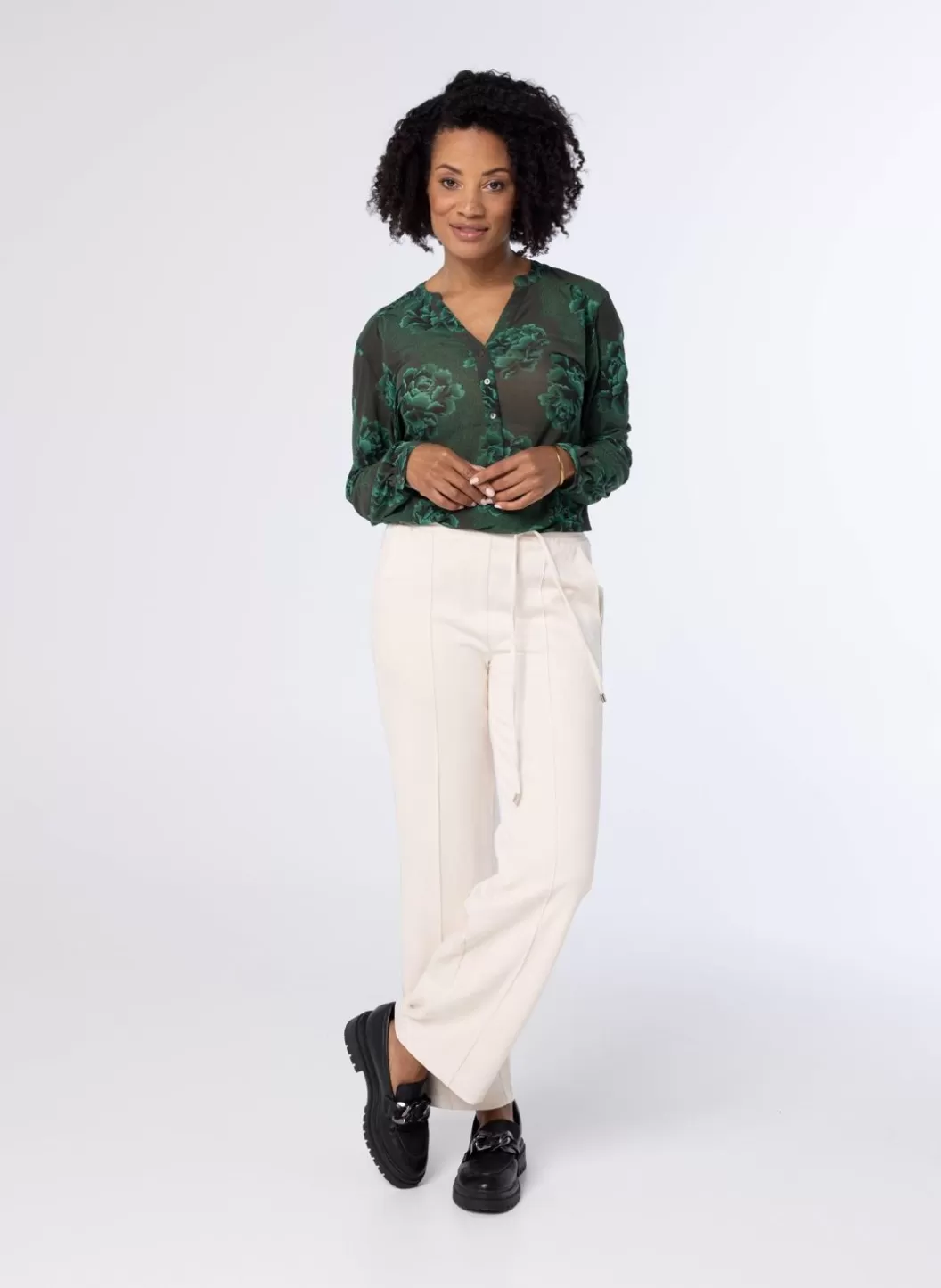 Blouses-Norah Doorzichtige Blouse Groen