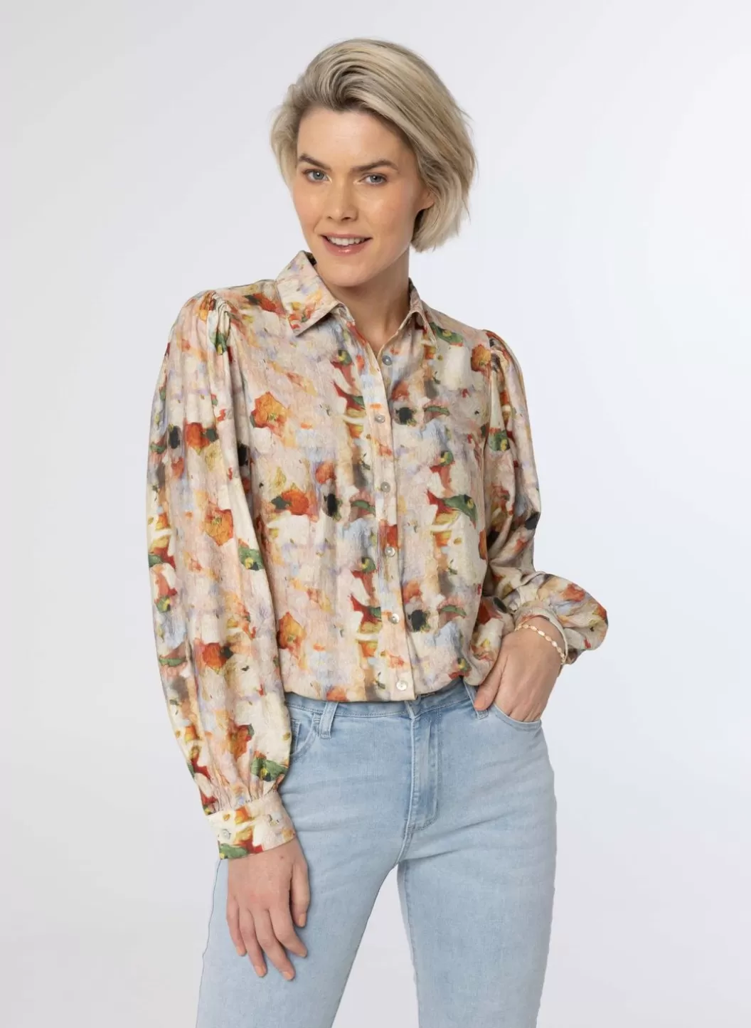 Blouses-Norah E Blouse Met Bloemenprint Meerkleurig