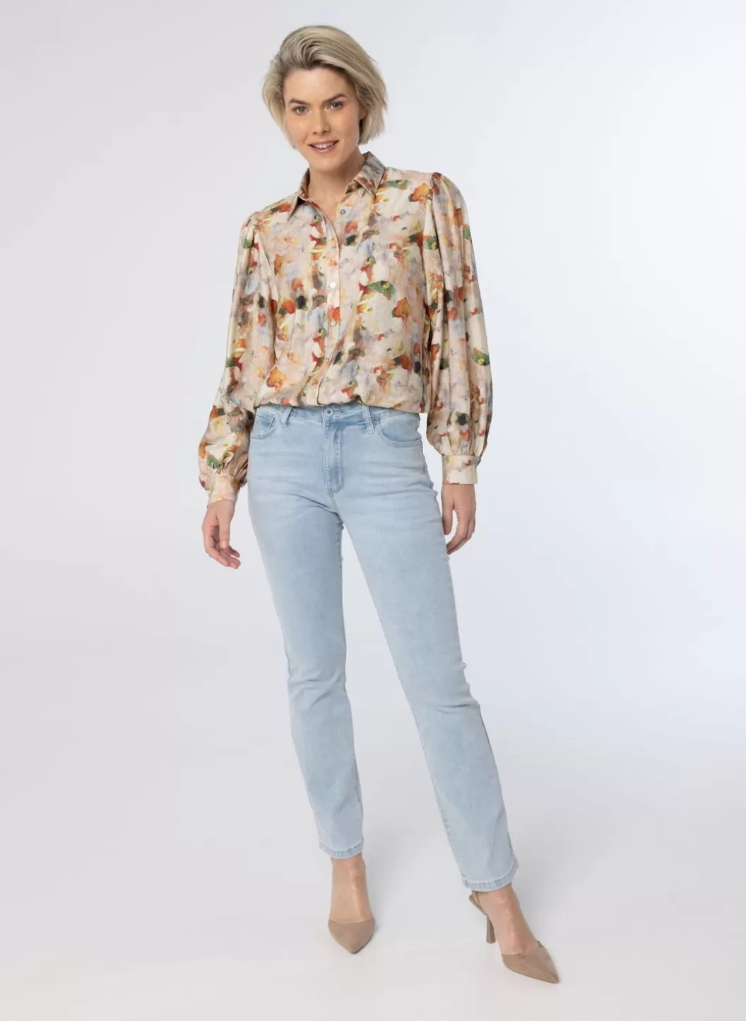 Blouses-Norah E Blouse Met Bloemenprint Meerkleurig