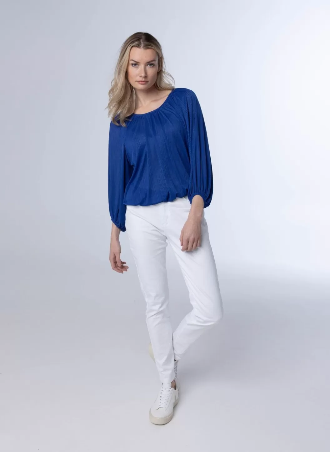 Shirts & Tops-Norah E Blouse Met Pofmouwen Blauw