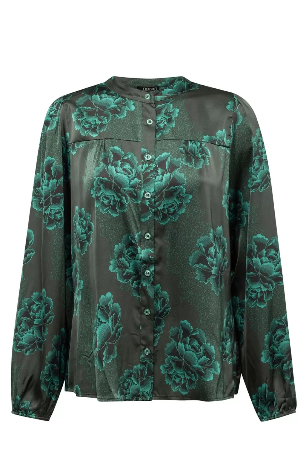 Blouses-Norah E Blouse Van Polyester-Satijn Groen