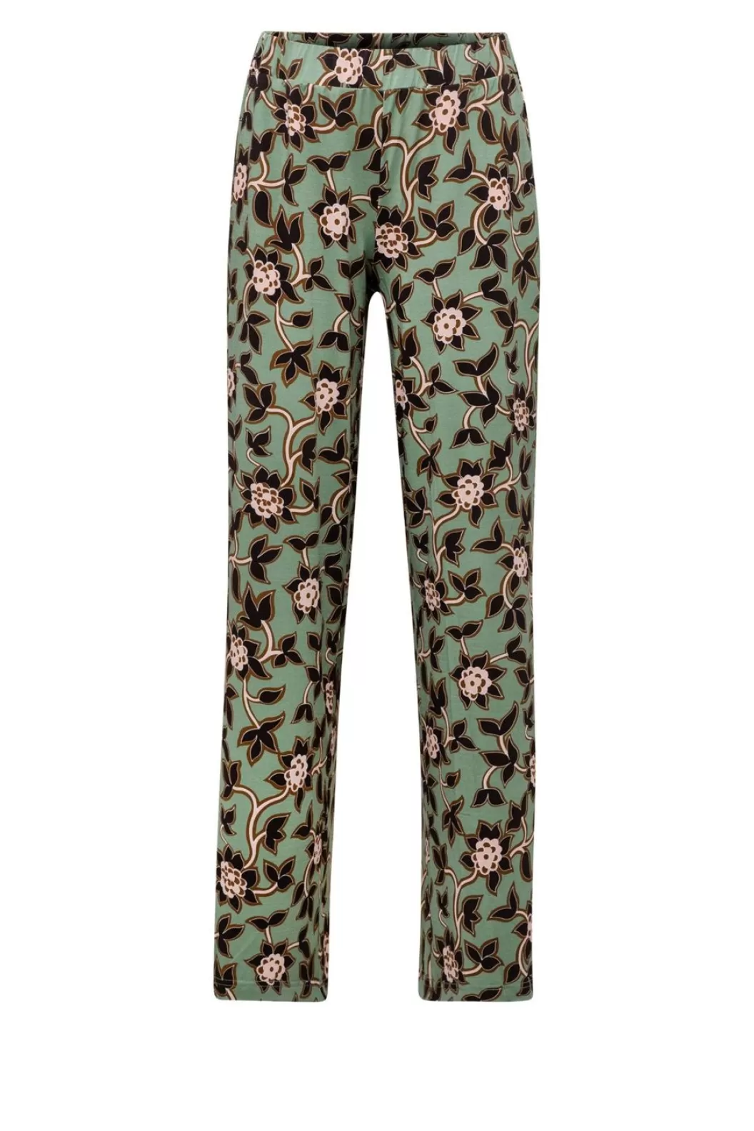 Broeken & Leggings-Norah E Broek Met Botanische Print Groen