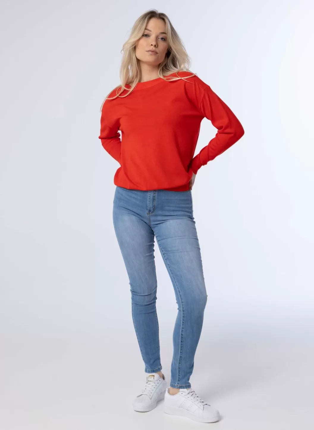 Broeken & Leggings-Norah E Denim Broek Van Katoenmix Blauw