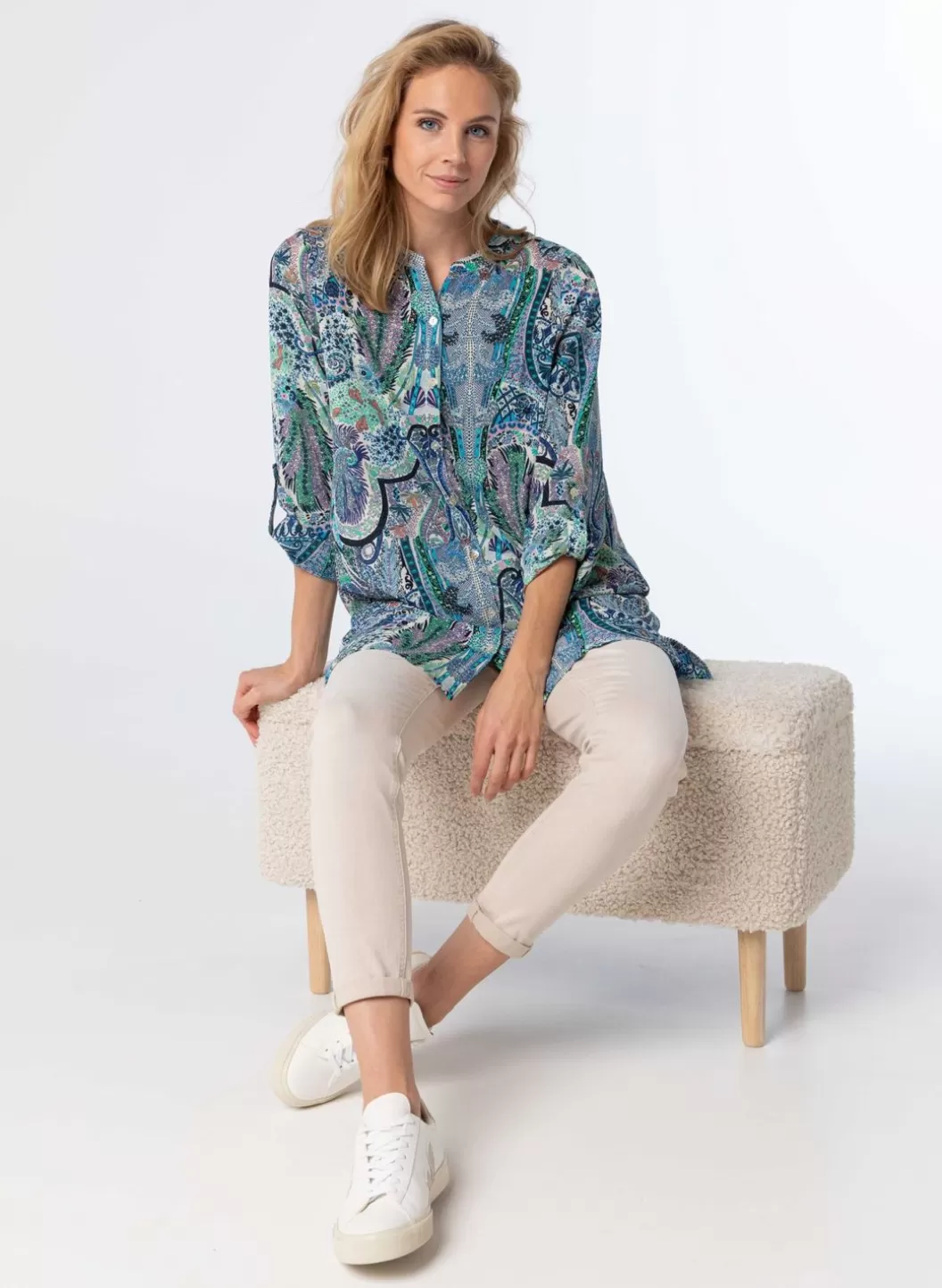 Blouses-Norah E Lange Blouse Blauw