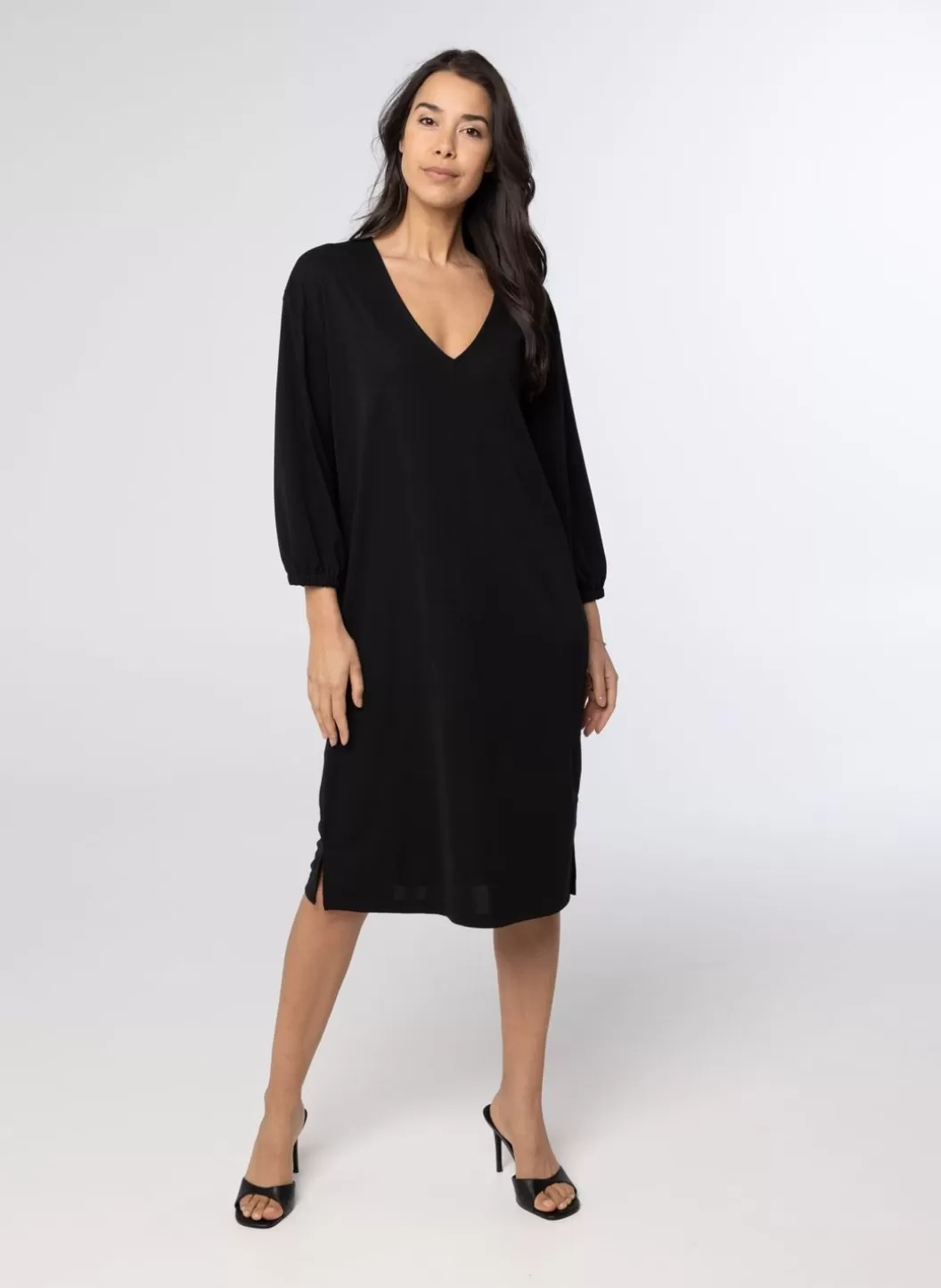 Jurken-Norah E Midi Dress Zwart