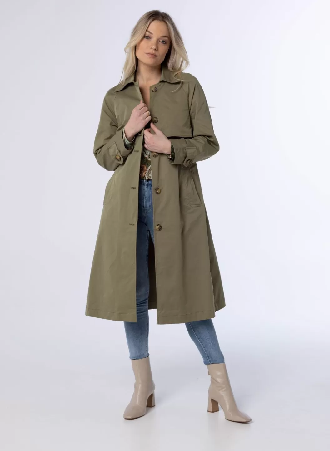 Jassen-Norah E Trenchcoat Groen