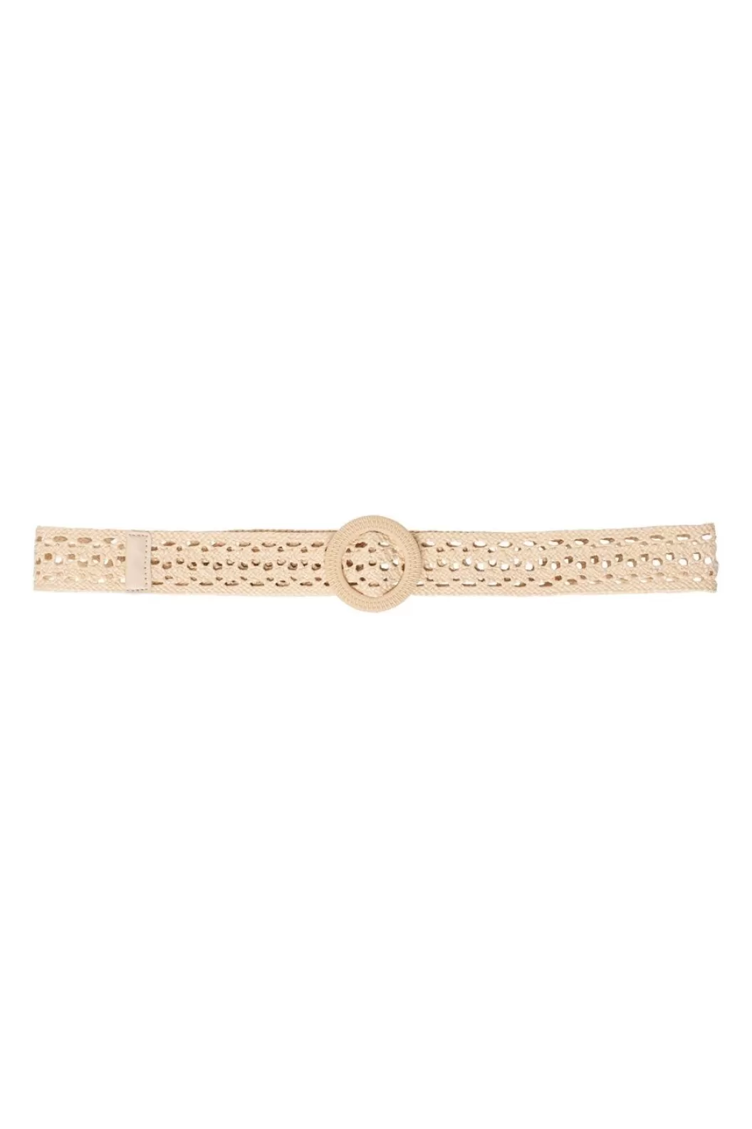 Accessoires-Norah Ecru Riem Met Ronde Gesp Beige