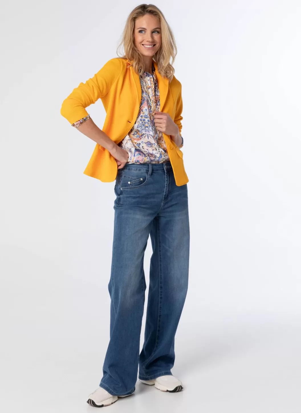 Jackets & Blazers-Norah Gele Getailleerde Blazer Geel