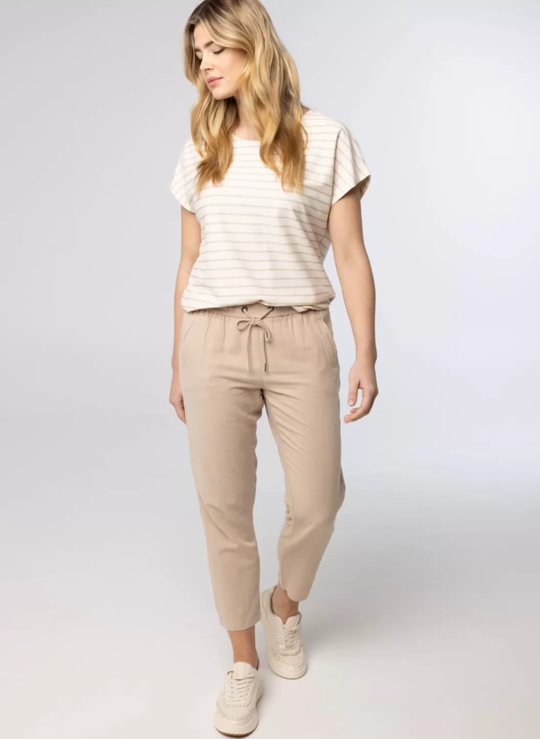 Shirts & Tops-Norah Gestreept Shirt Beige