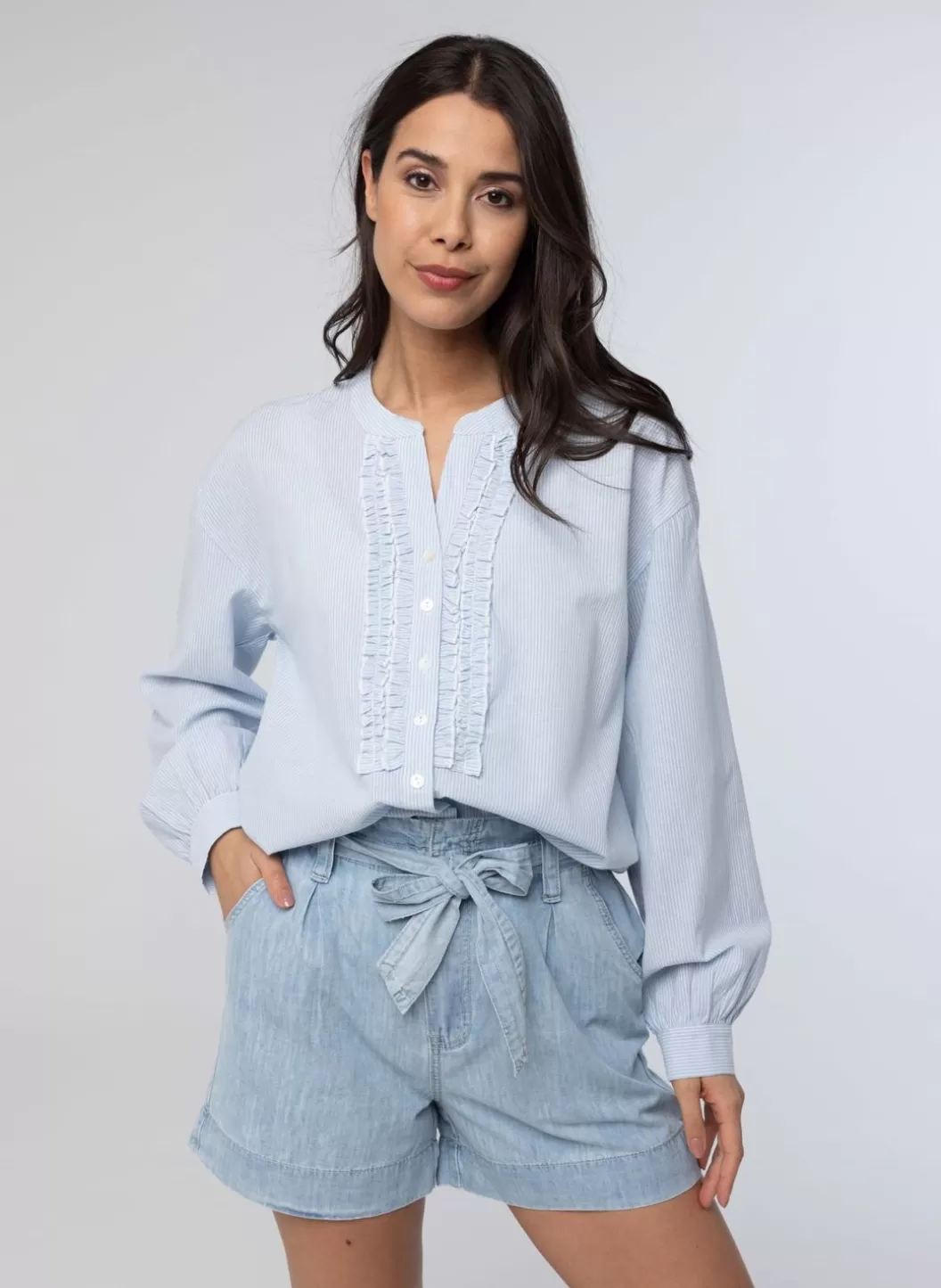 Blouses-Norah Gestreepte Blouse Blauw