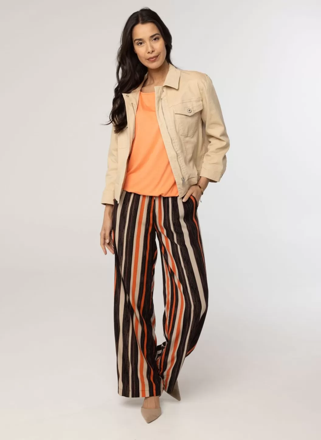 Broeken & Leggings-Norah Gestreepte E Pantalon Bruin