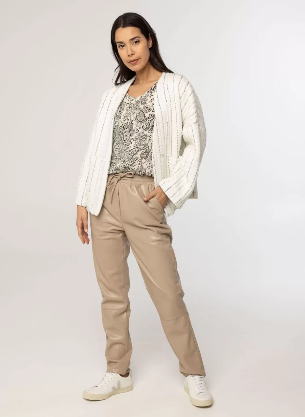 Jackets & Blazers-Norah Gewatteerde Kimonojas Ecru Beige