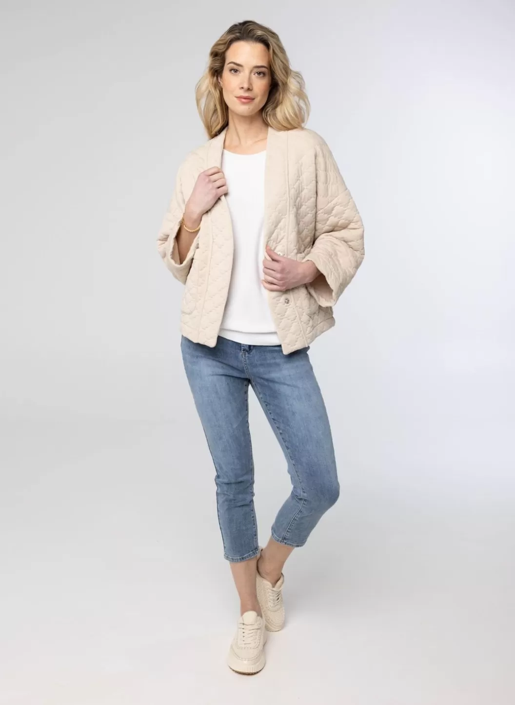 Jackets & Blazers-Norah Gewatteerde Kimonojas Zandkleur Beige