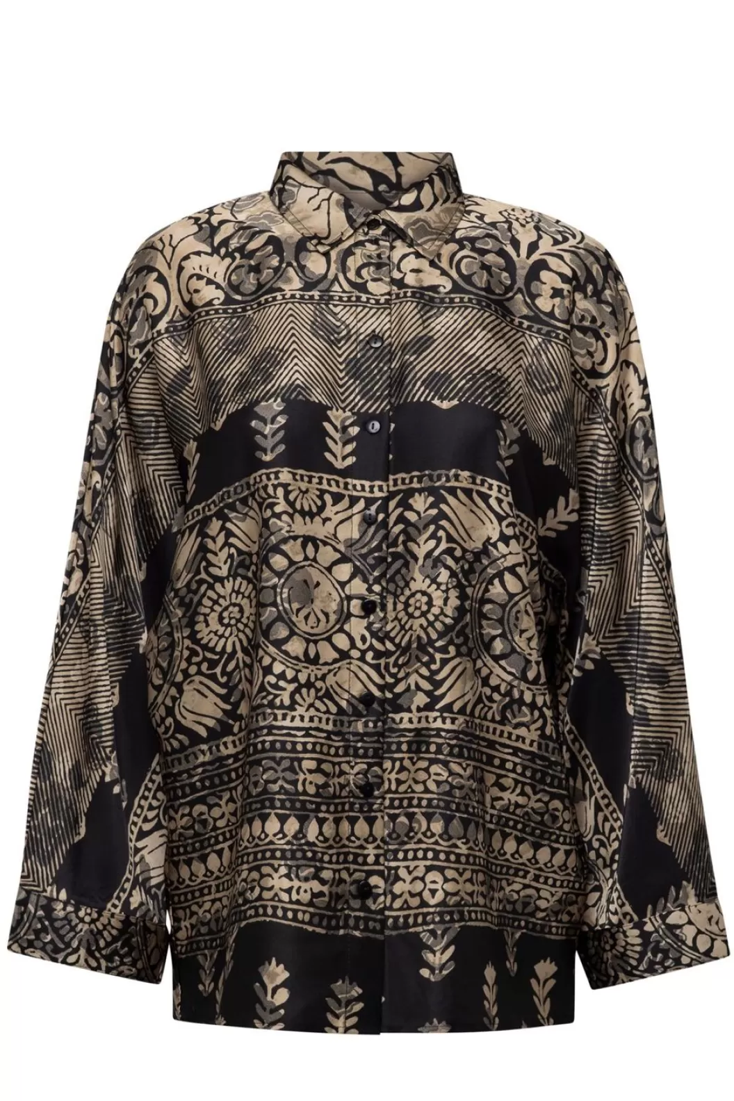 Blouses-Norah Gouden Blouse Zwart