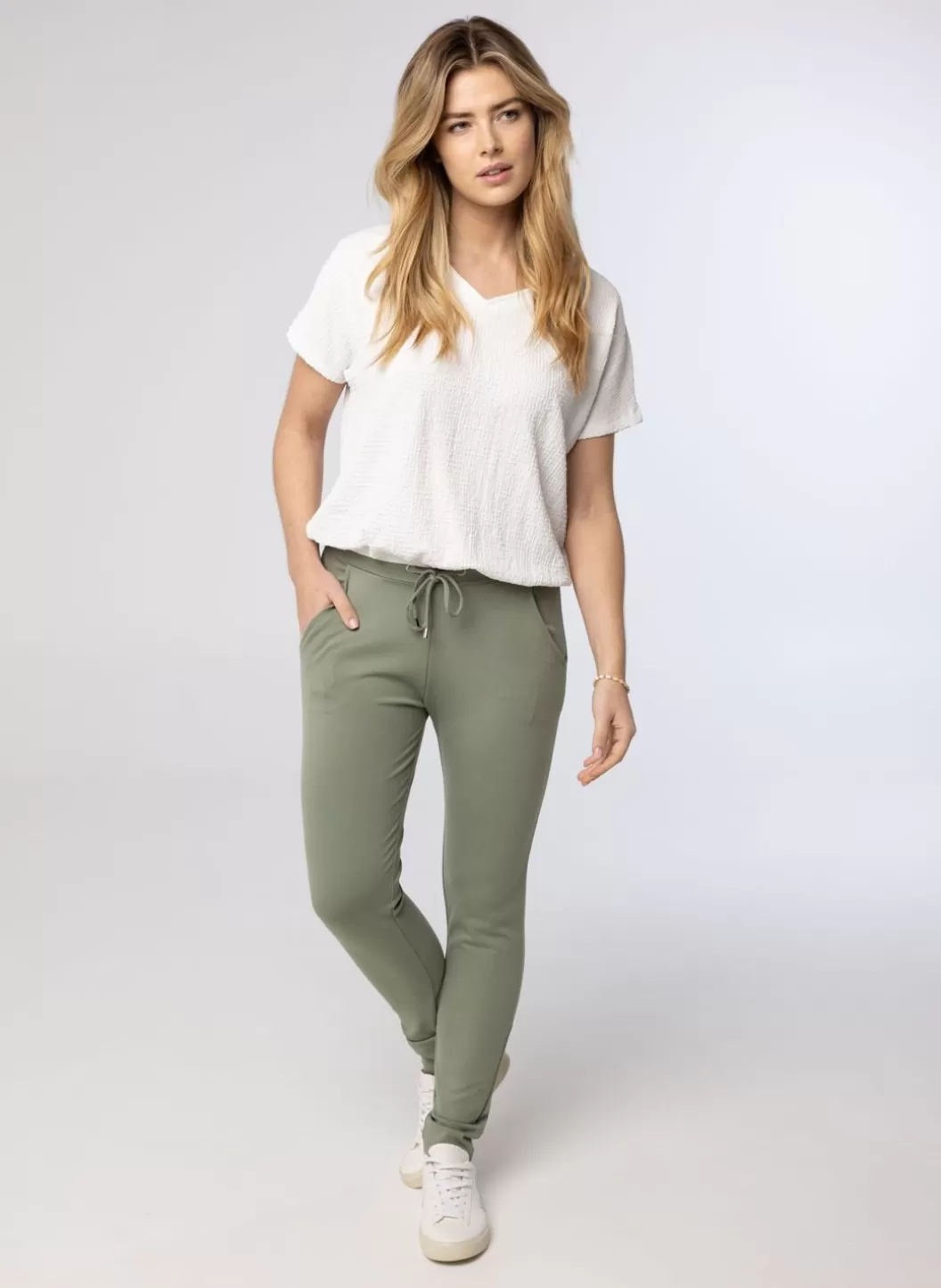 Broeken & Leggings-Norah Groene Jogger Grijs