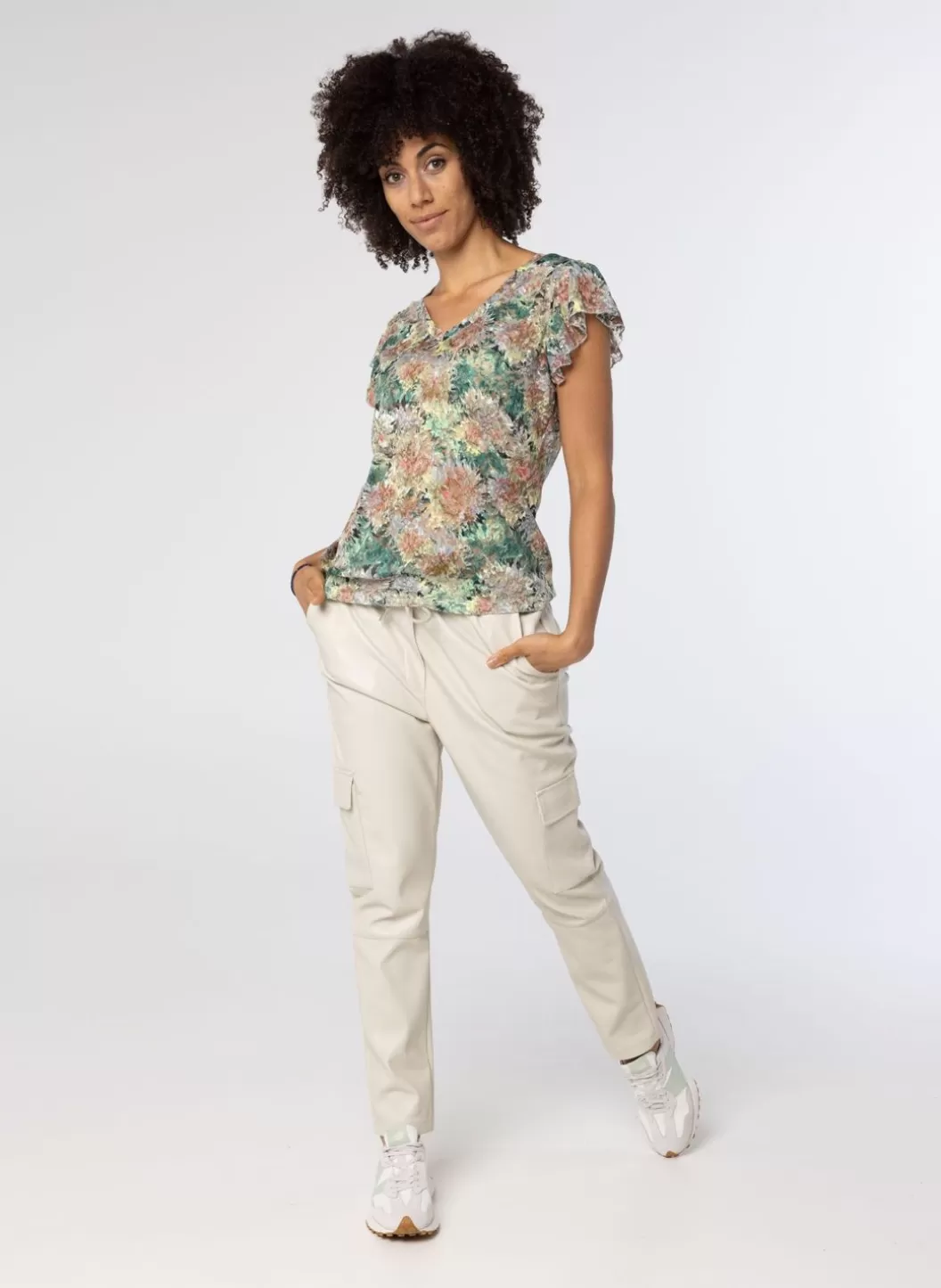 Shirts & Tops-Norah Kanten Shirt Meerkleurig Groen