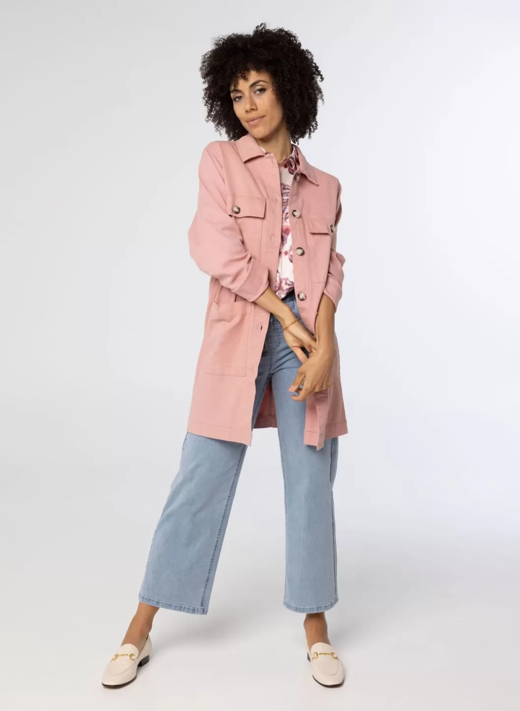 Jackets & Blazers-Norah Lange Denim Jacket Roze