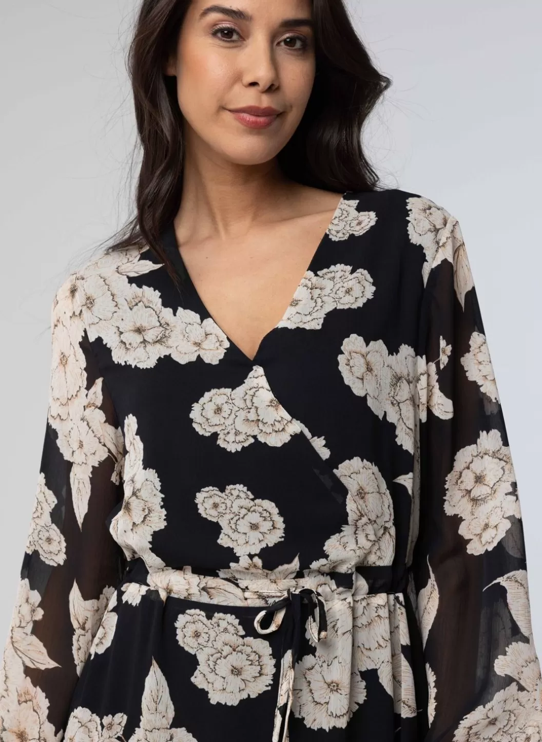 Jurken-Norah Maxi Jurk Met Bloemenprint Zwart