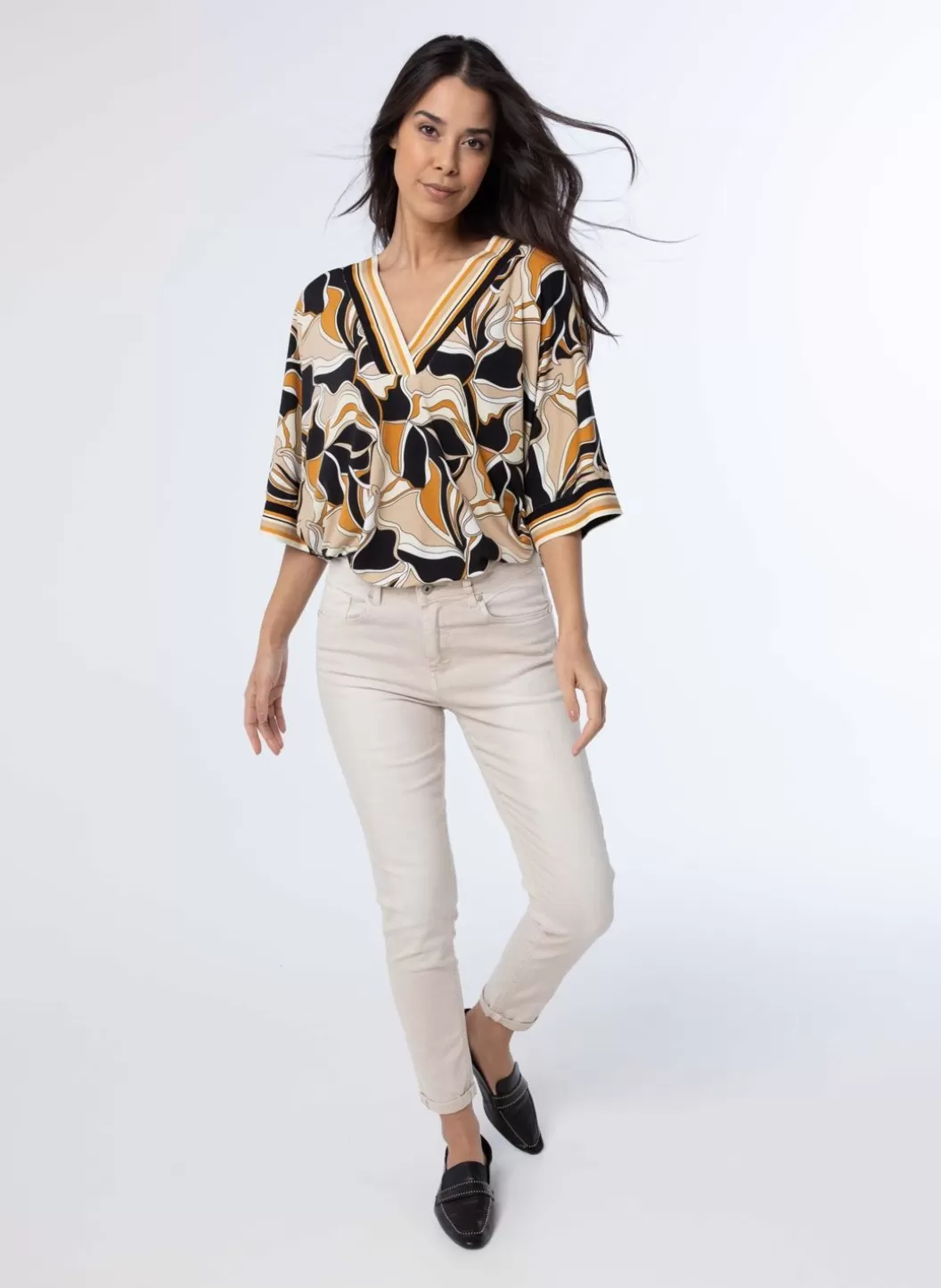 Shirts & Tops-Norah Meerkleurige Blouse Bruin