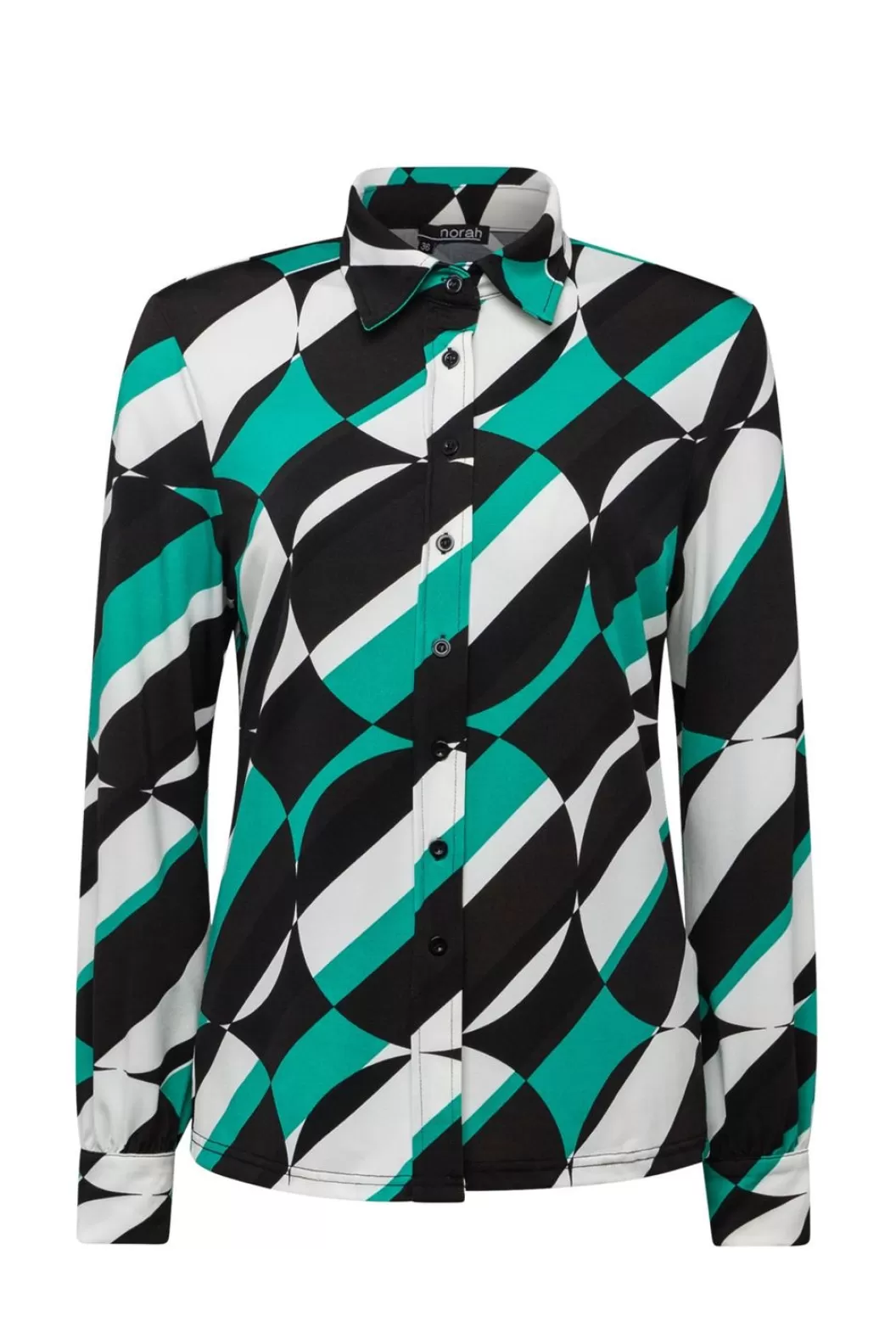 Blouses-Norah Meerkleurige Blouse Met Print Groen