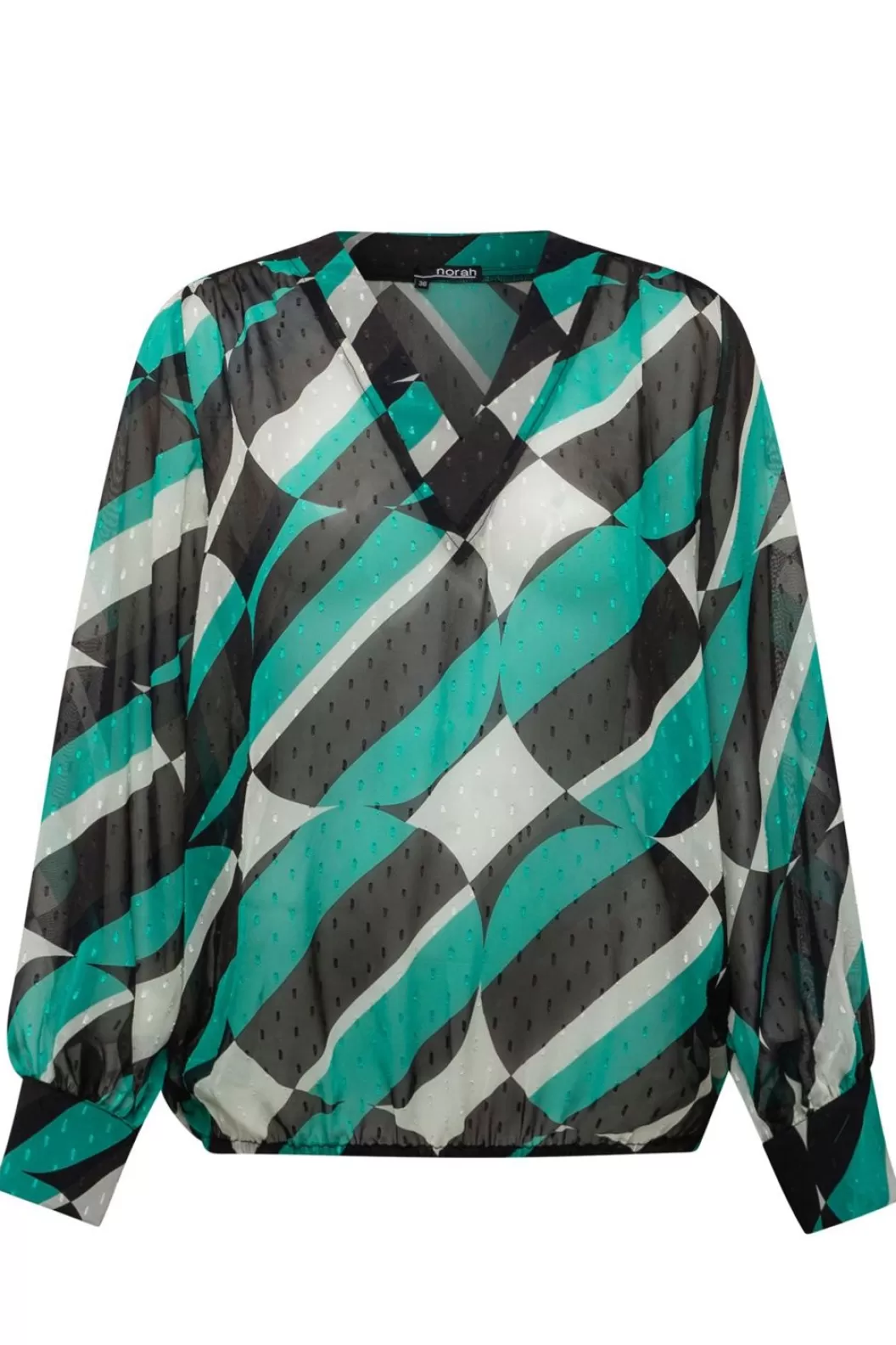 Blouses-Norah Meerkleurige Transparante Blouse Groen