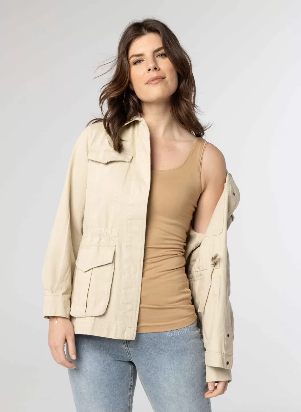 Shirts & Tops-Norah Mokka Basic Top Bruin