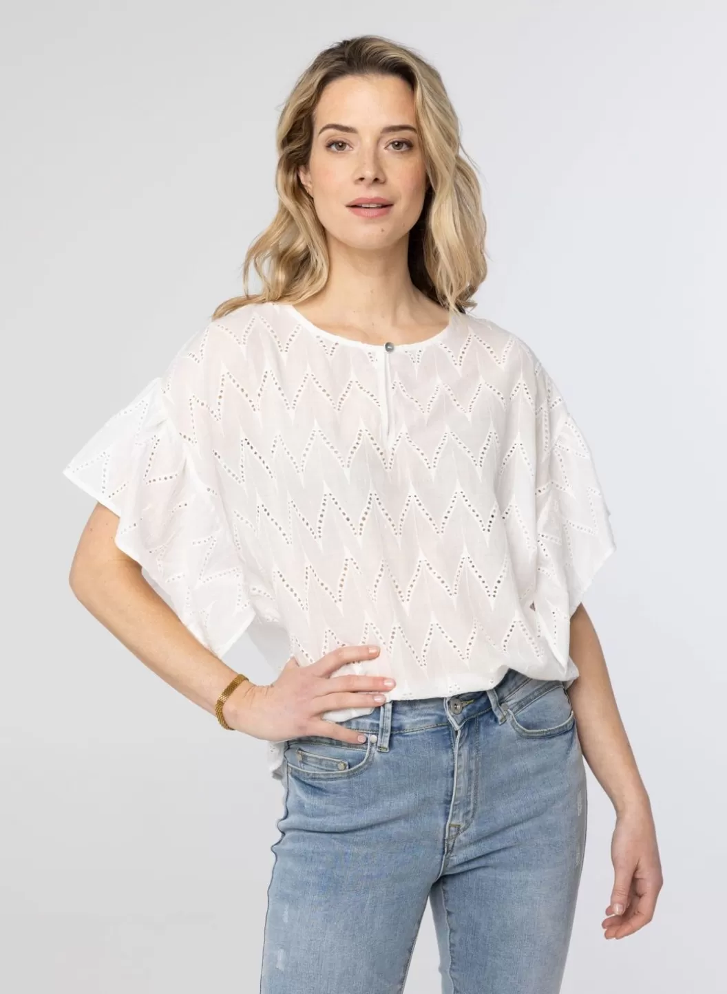 Blouses-Norah Off White Blouse Wit