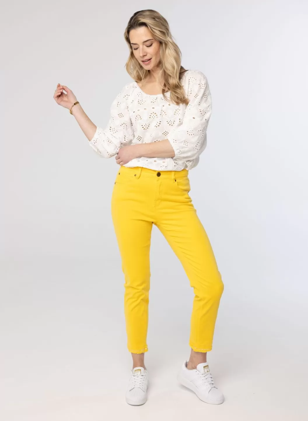 Blouses-Norah Off White Blouse Wit