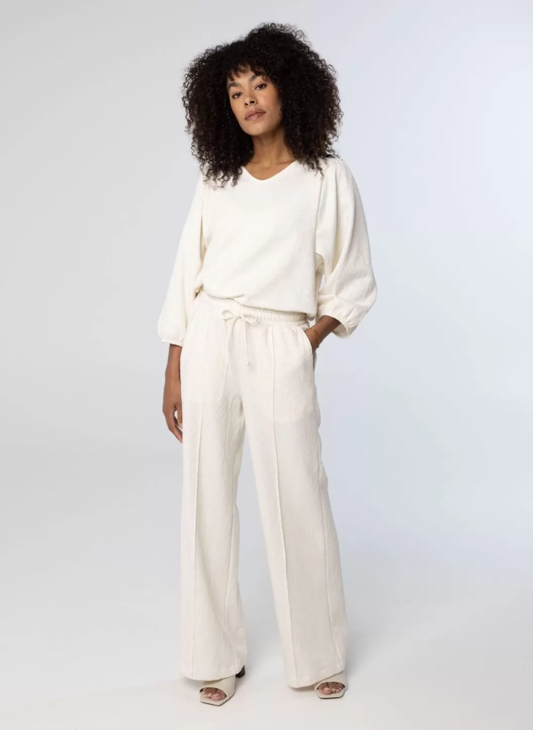 Broeken & Leggings-Norah Off White Pantalon Wit