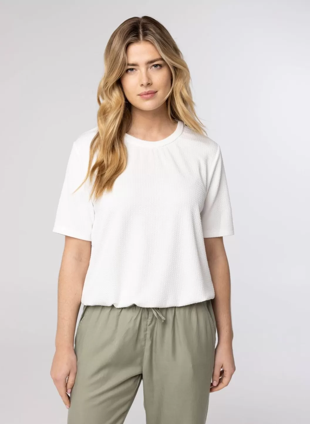 Shirts & Tops-Norah Off White Shirt Met Structuur Wit