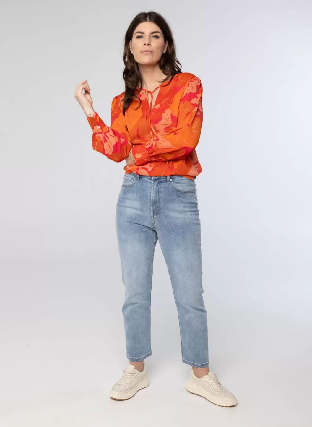 Blouses-Norah Oranje Blouse