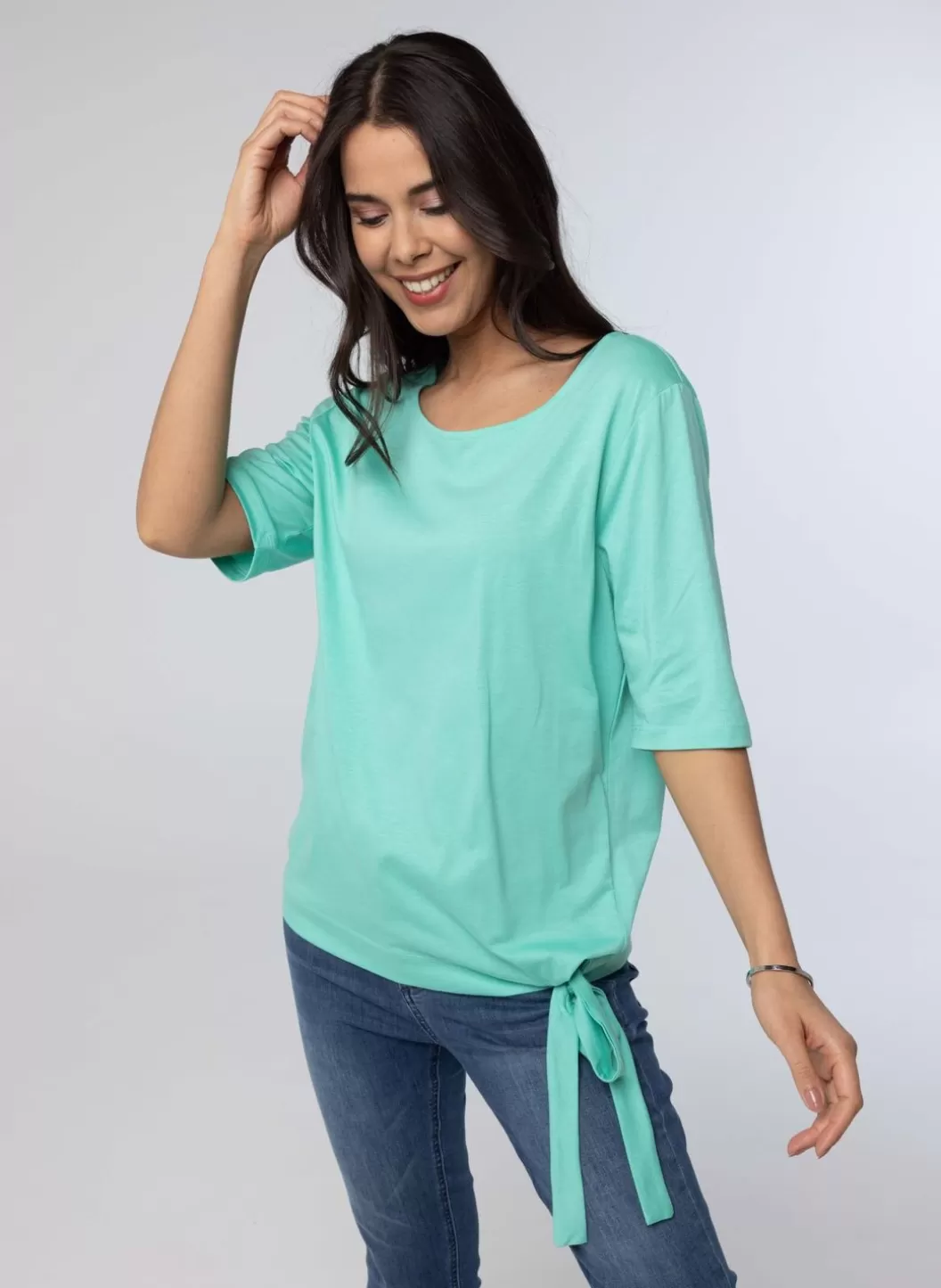 Shirts & Tops-Norah Shirt Met Strik Groen