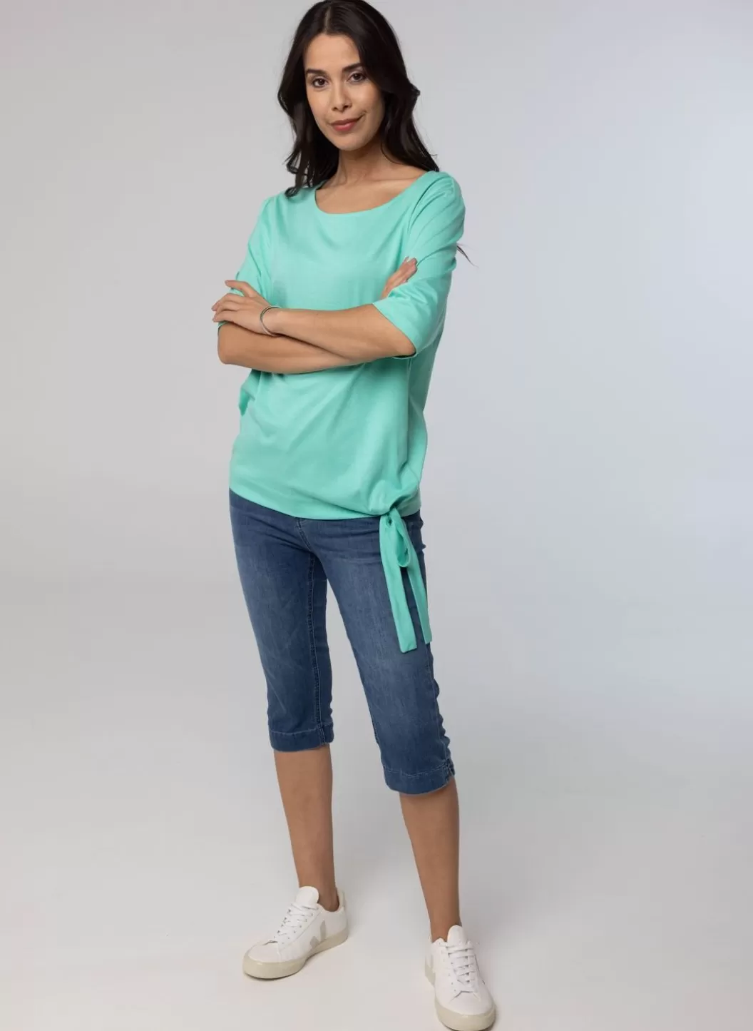 Shirts & Tops-Norah Shirt Met Strik Groen