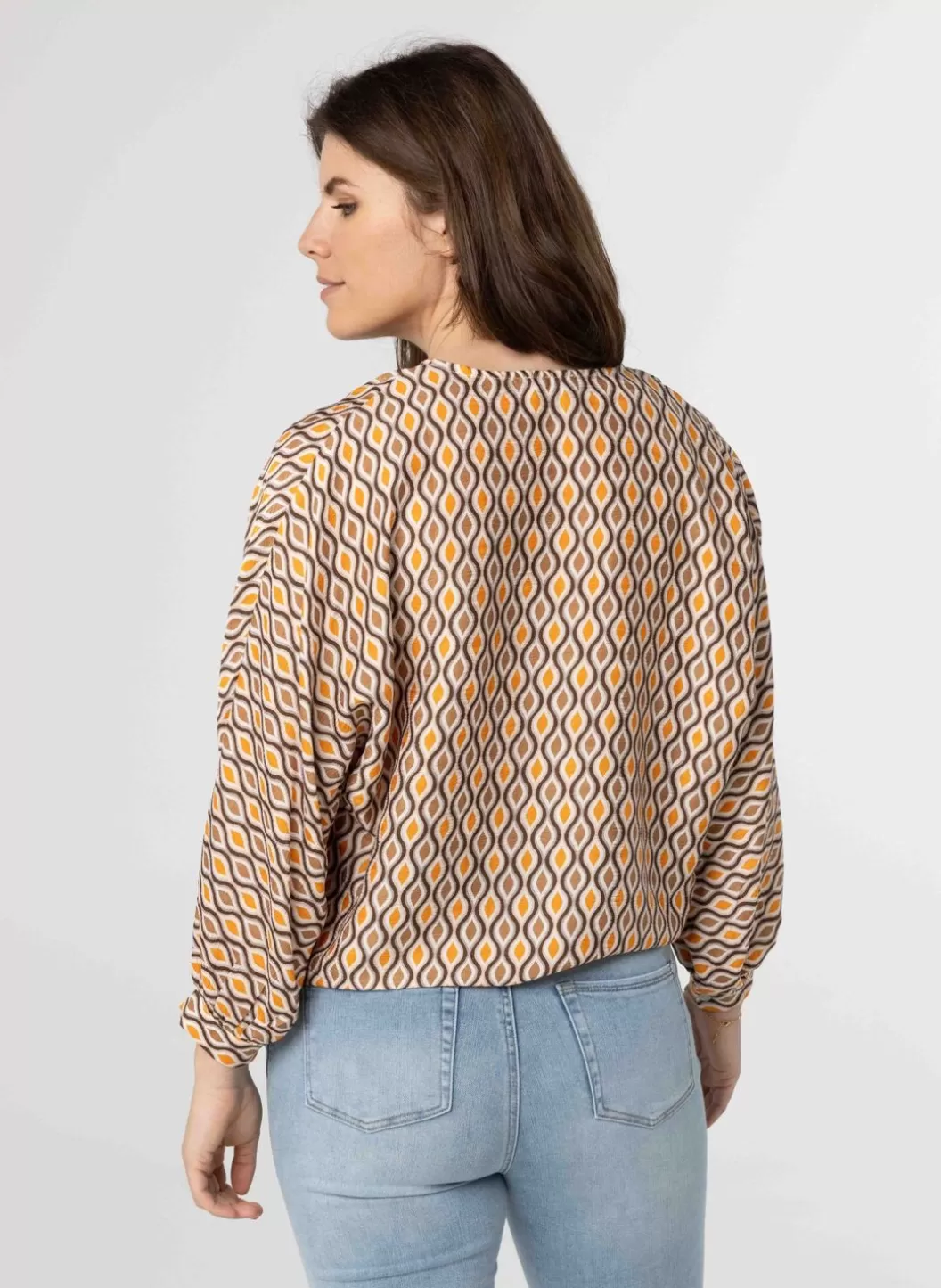 Blouses-Norah Shirt Met Strikdetail Bruin