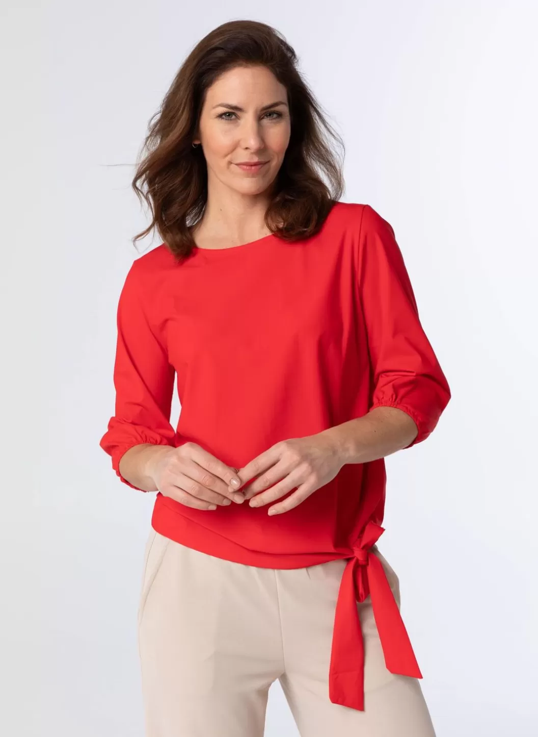 Shirts & Tops-Norah Shirt Van Travelstof Rood