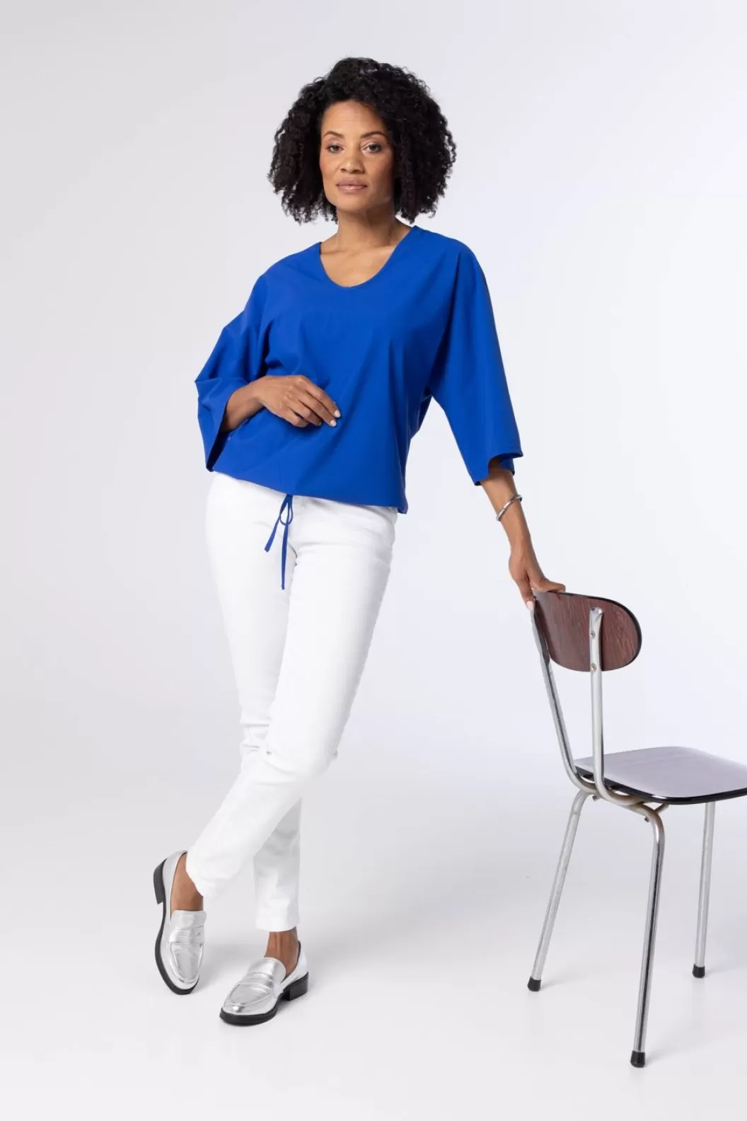 Shirts & Tops-Norah Shirt Van Travelstof Blauw