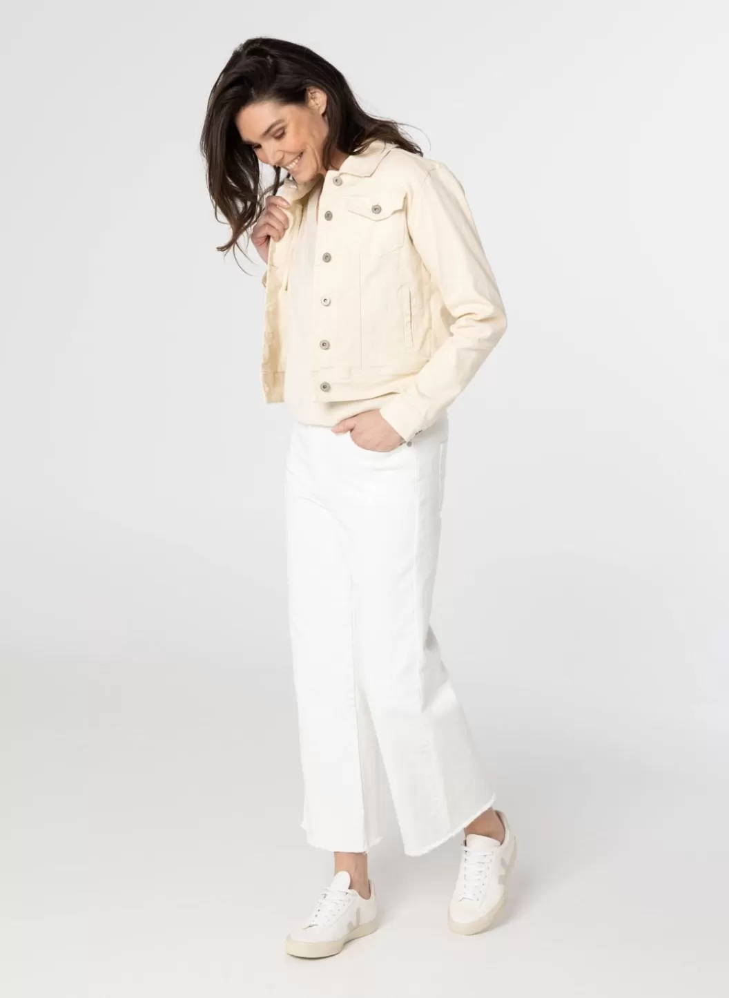 Jackets & Blazers-Norah Spijkerjacket Van Katoenmix Beige