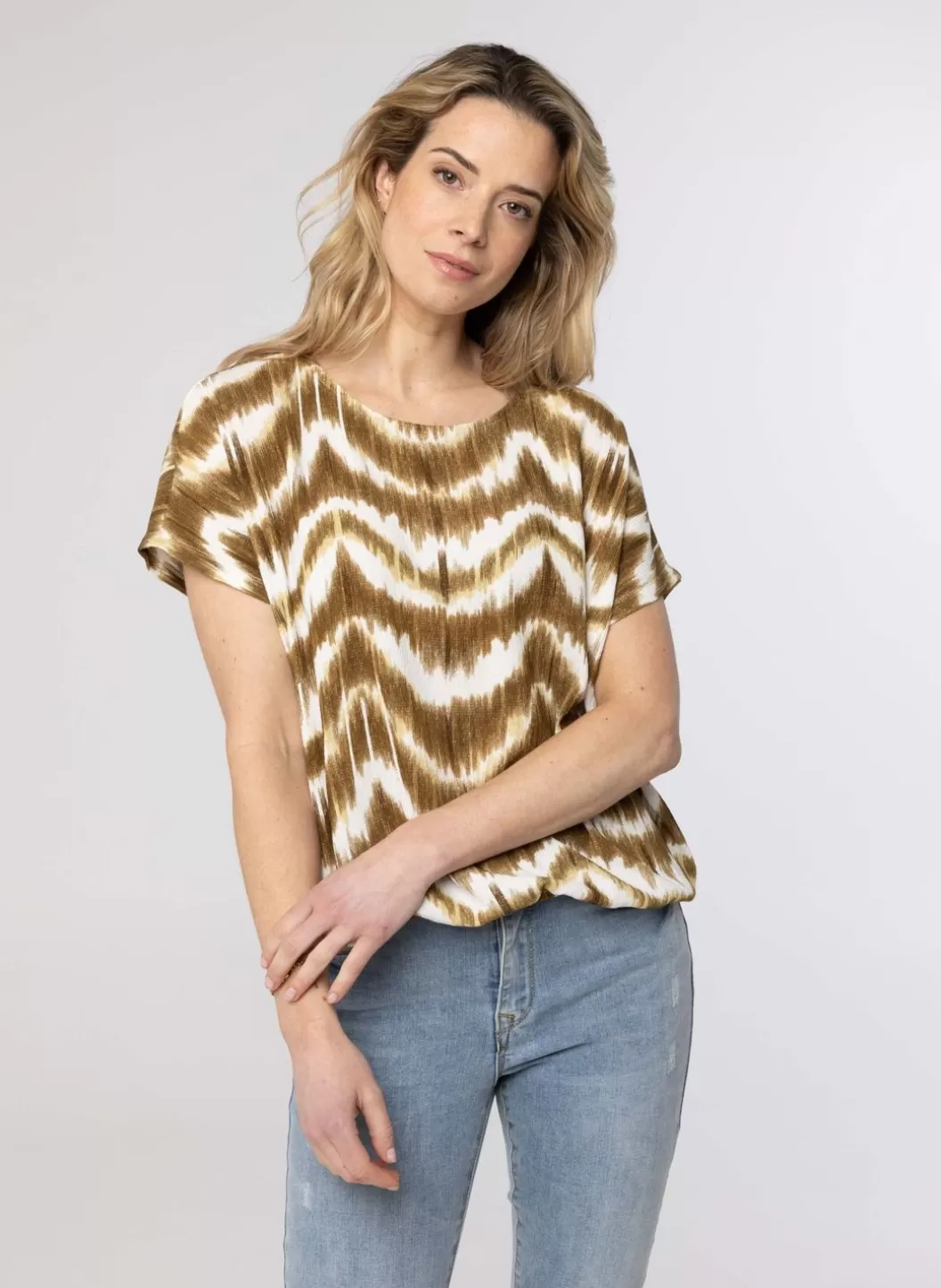 Shirts & Tops-Norah Wit Shirt Bruin